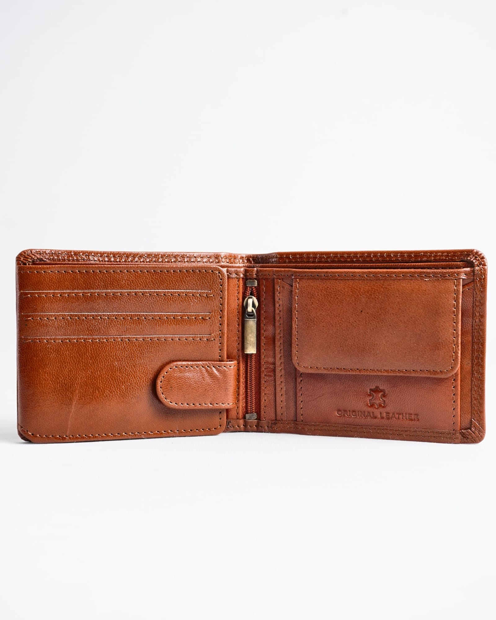 Cambridge - Men’s Original Leather Wallet - LION (Dual Tone Cognac) - Image 2
