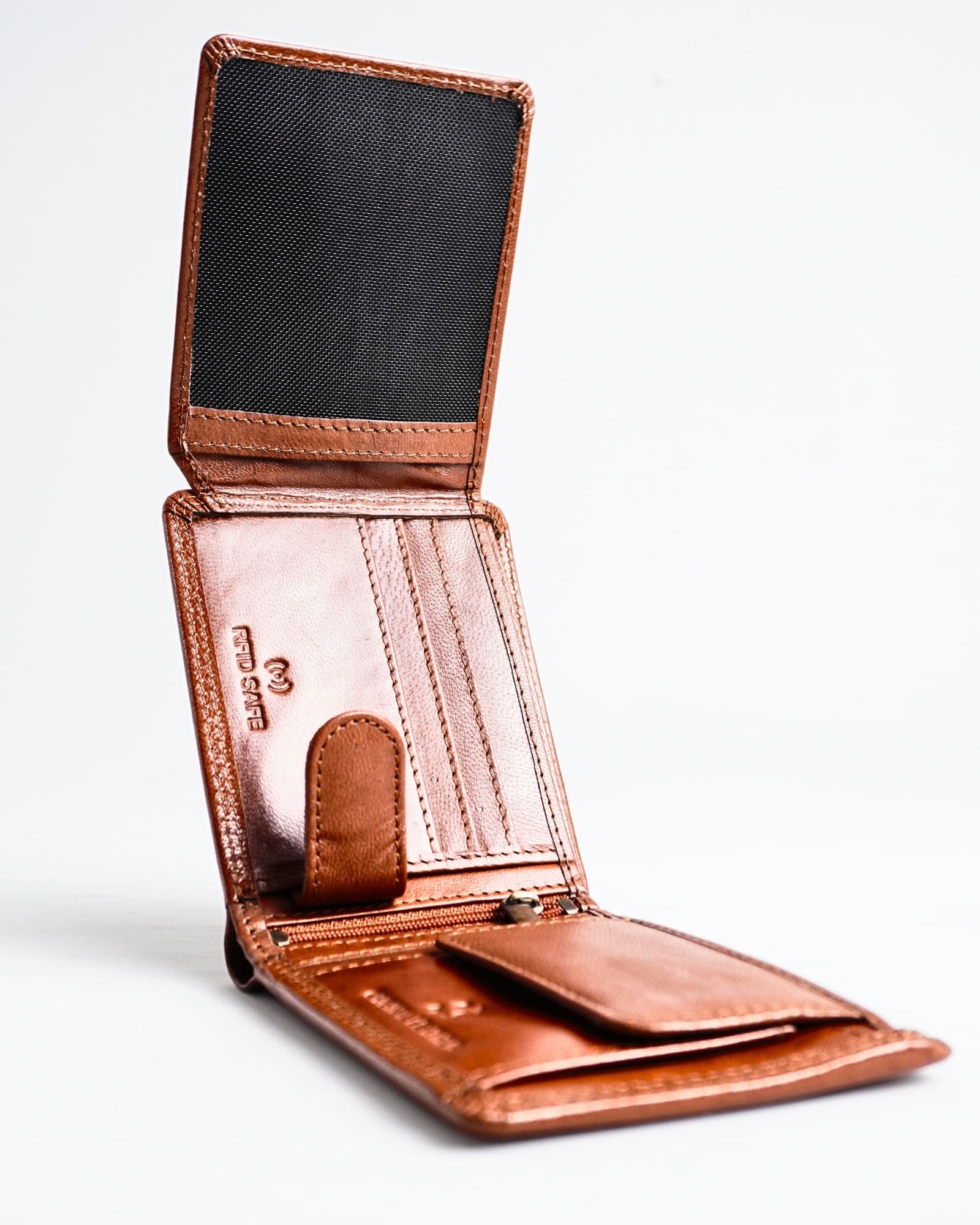 Cambridge - Men’s Original Leather Wallet - LION (Dual Tone Cognac) - Image 3