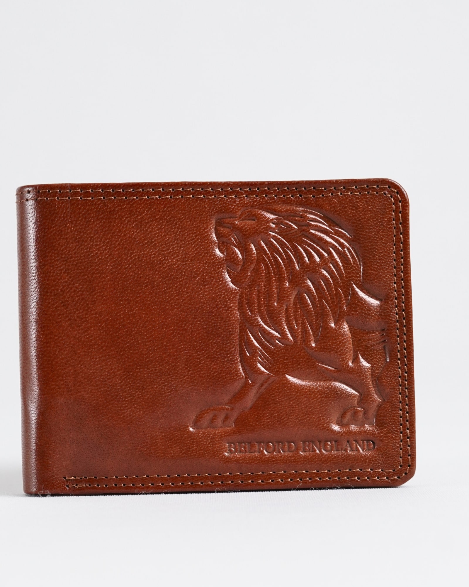 Cambridge - Men’s Original Leather Wallet - LION (Dual Tone Cognac) - Image 5