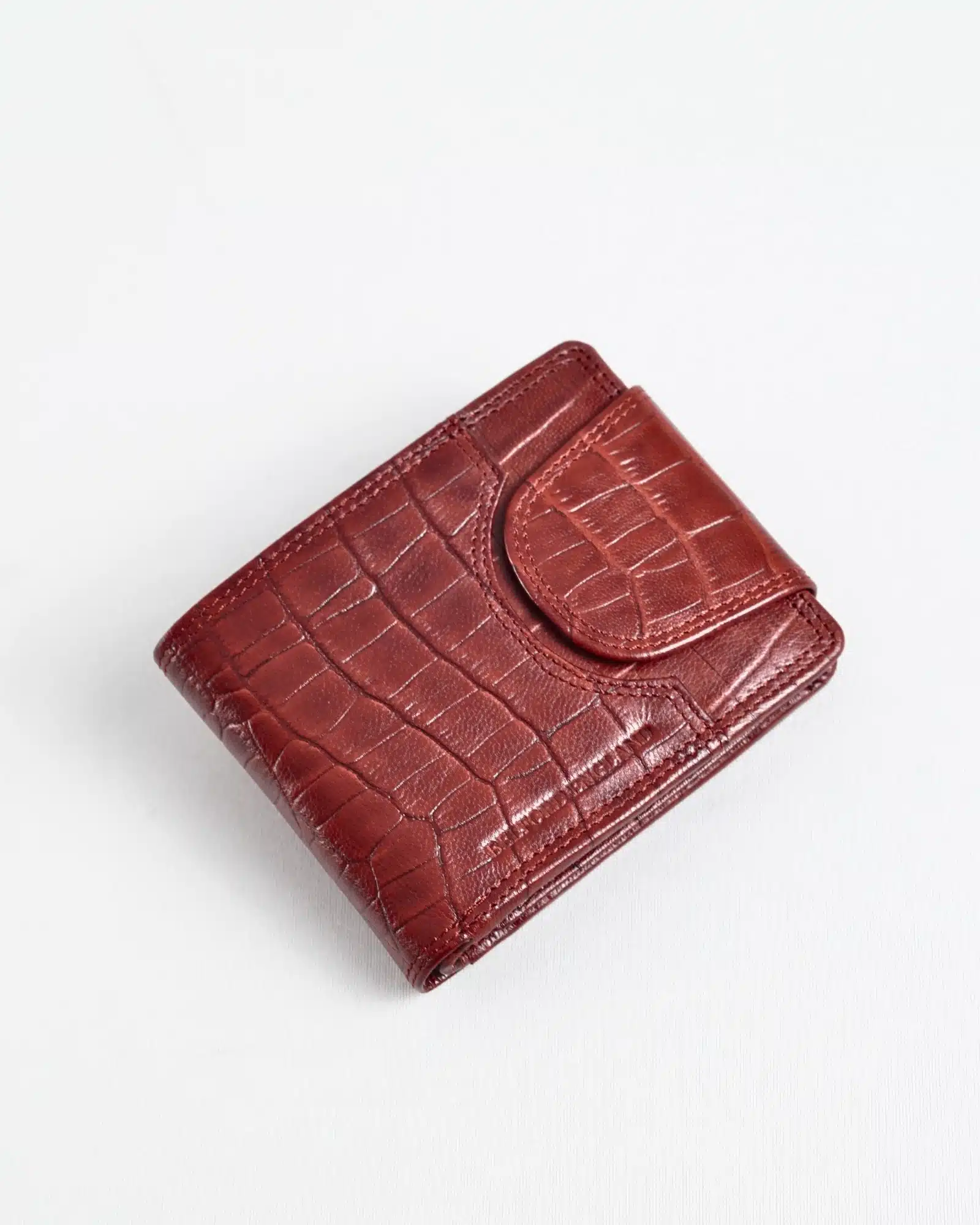 Derby - Men’s Original Leather Wallet (Croco Brown & Cherry Blend)