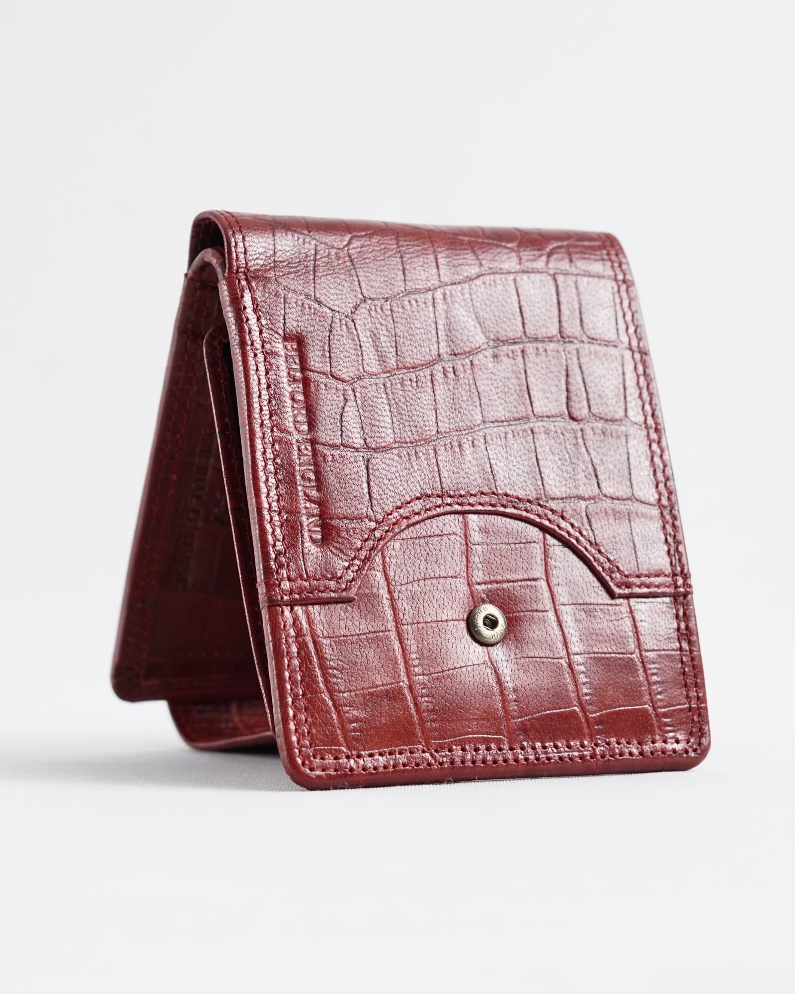 Derby - Men’s Original Leather Wallet (Croco Brown & Cherry Blend) - Image 8