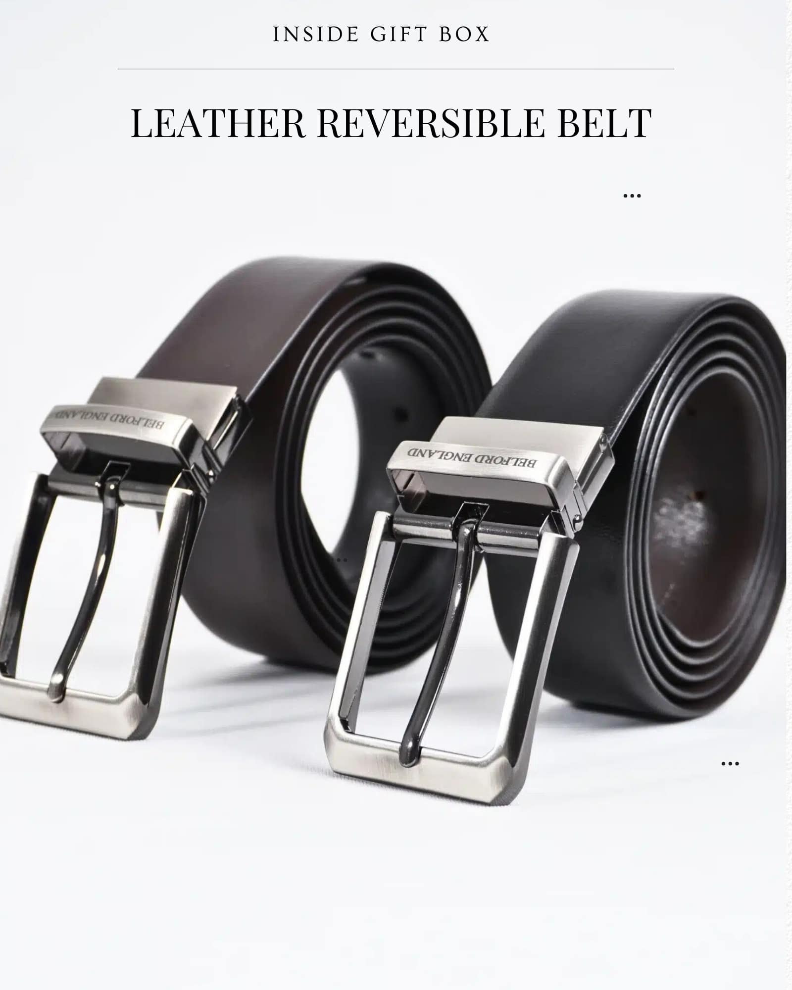 Gift For Men: Personalized Luxury Leather Wallet, Belt & Card Holder Set - Image 4