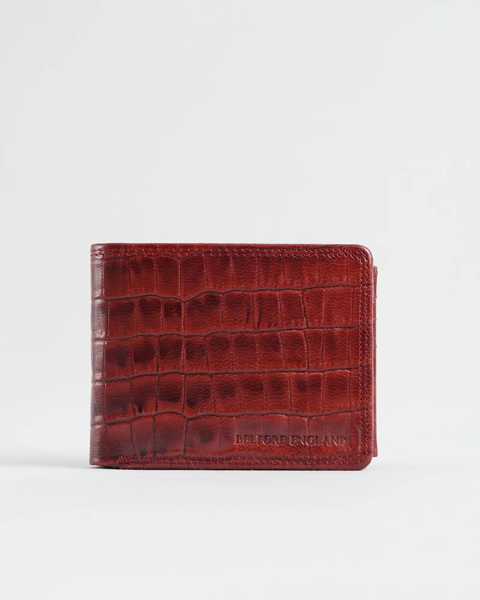 Harvard Men’s Original Leather Wallet (Croco Brown & Cherry Blend)