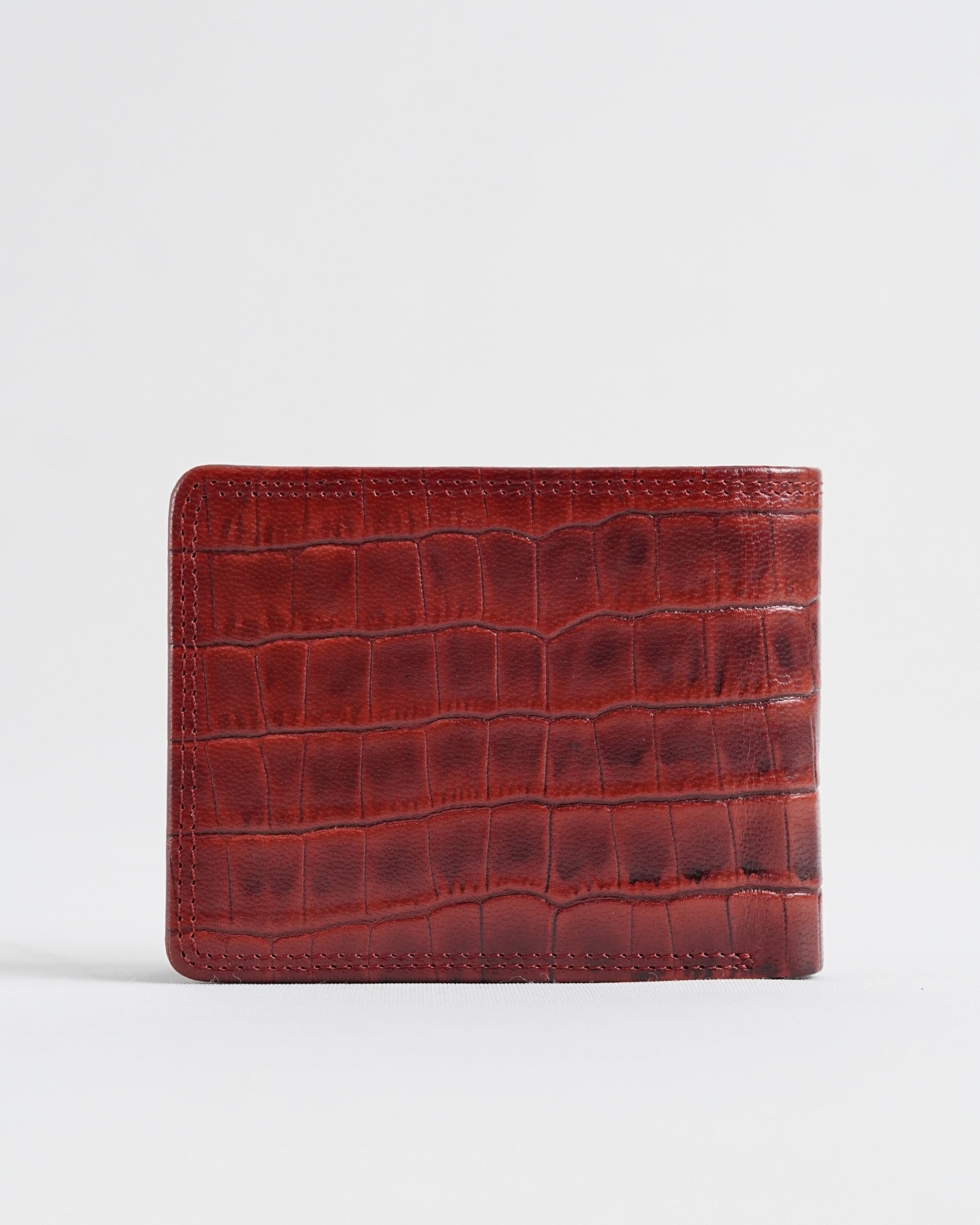 Harvard Men’s Original Leather Wallet (Croco Brown & Cherry Blend) - Image 5