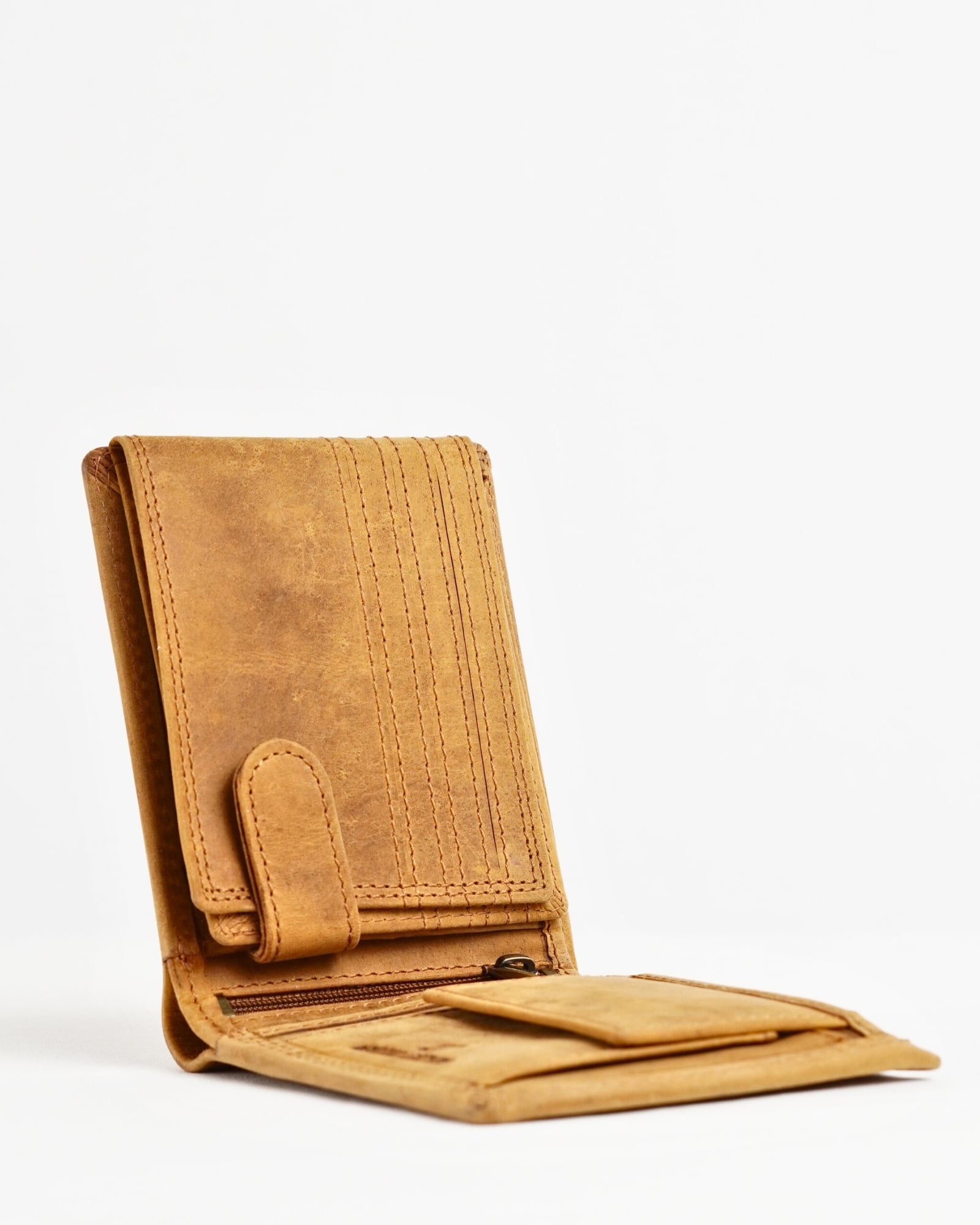 Harvard Men’s Original Leather Wallet (Rugged Tan) - Image 4