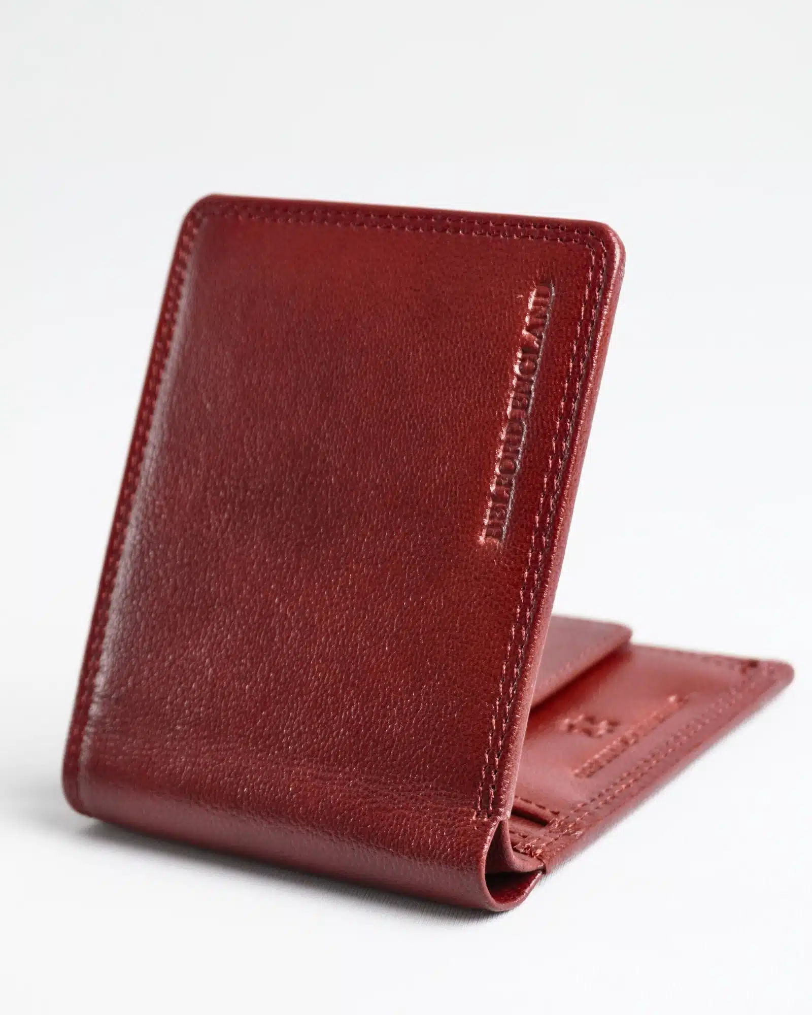Helston Men’s Original Leather Wallet (Cherry & Brown Blend ) - Image 4