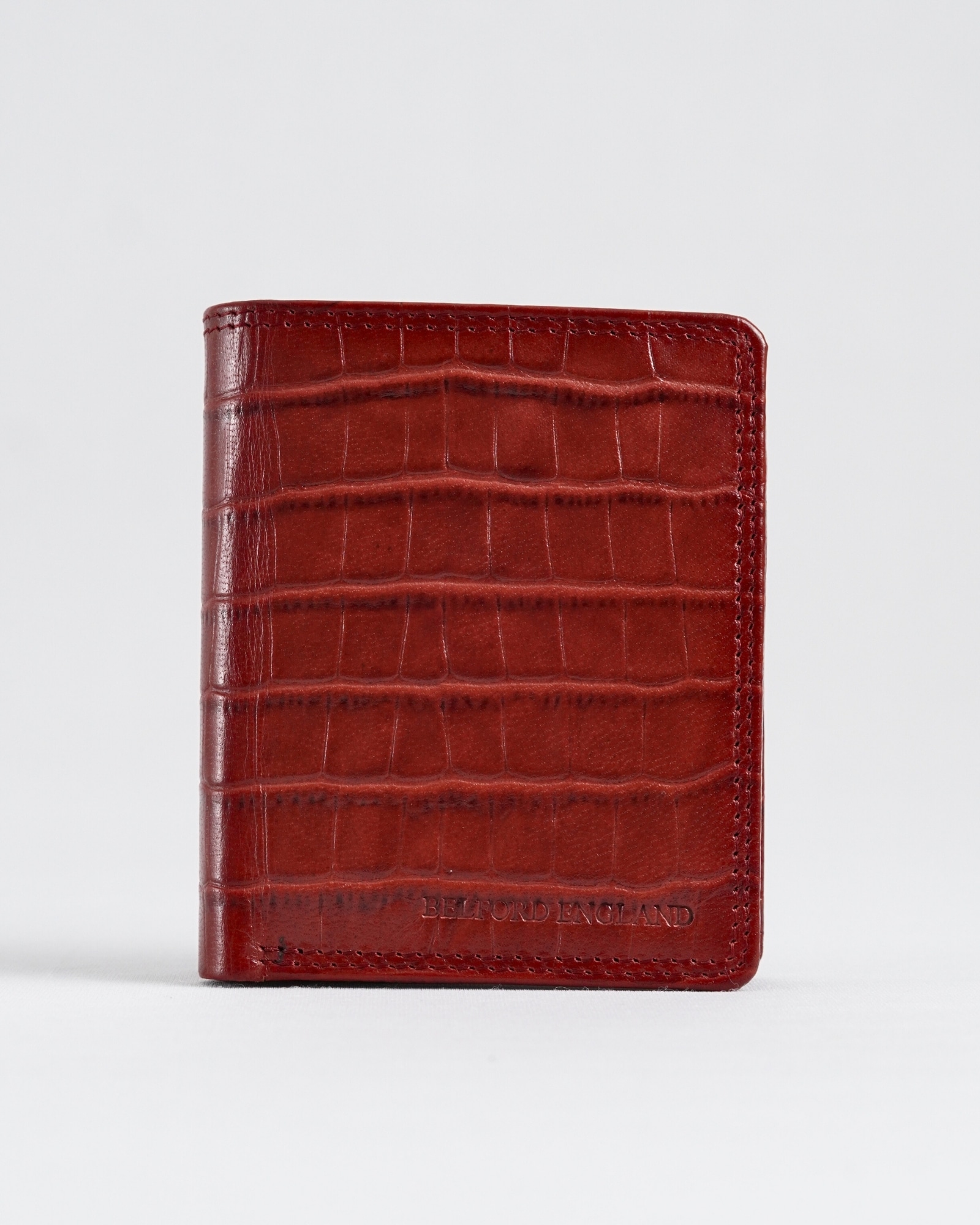 Hyde  Men’s Original Leather Wallet (Croco Brown & Cherry Blend) - Image 2
