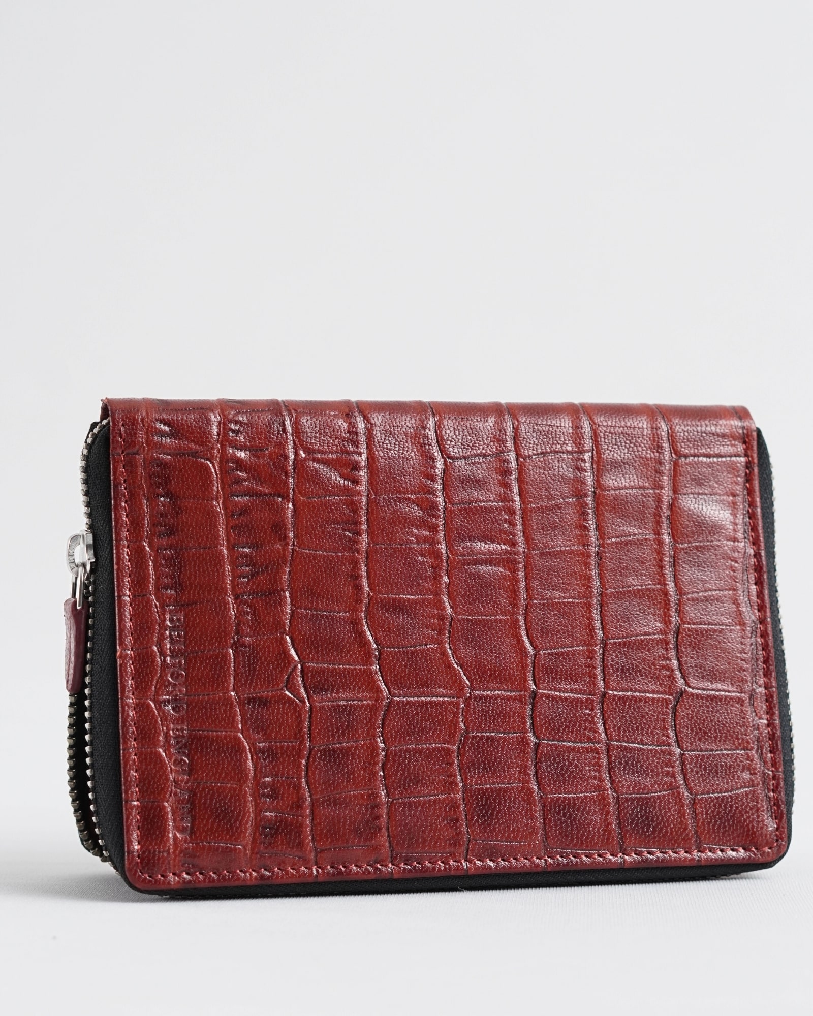 Oliver - Original Leather Sleek Passport  Holder (Croco Brown and Cherry Blend) - Image 5