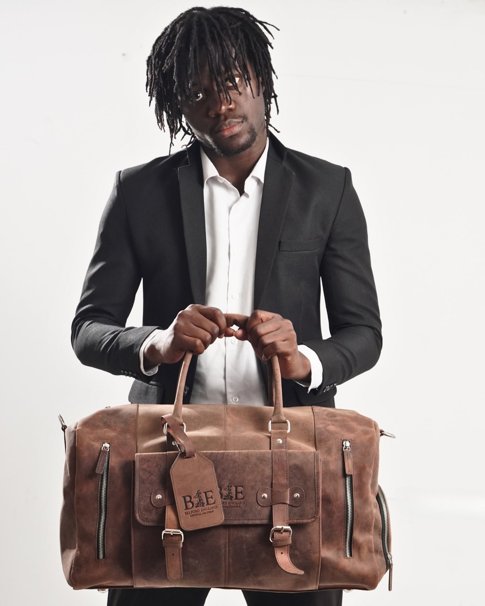 The Heritage - Original Leather Travel Bag (Rugged Brown) - Image 6