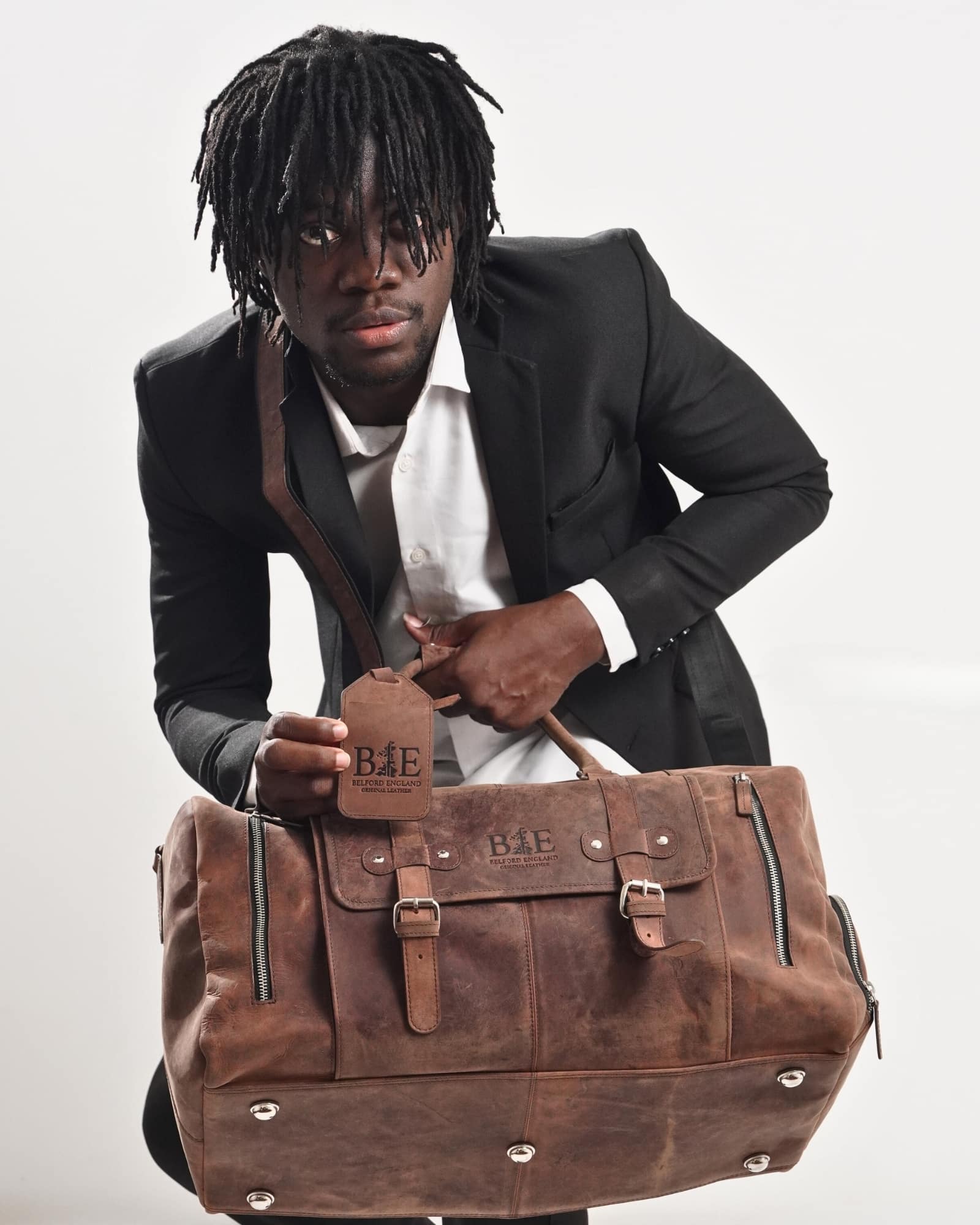 The Heritage - Original Leather Travel Bag (Rugged Brown) - Image 9