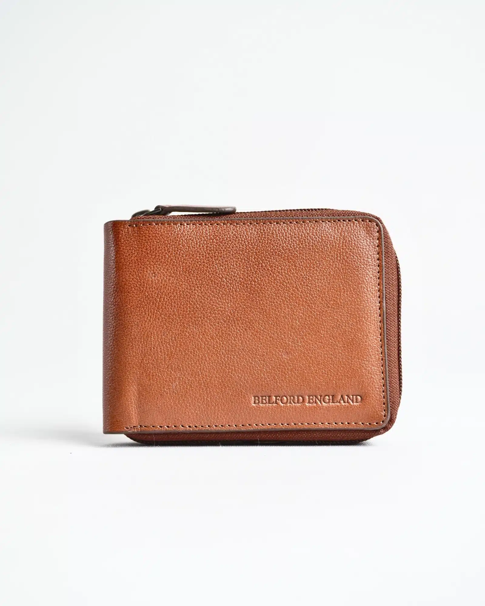 Tokyo Men’s Original Leather Zipper Wallet  ( Cognac )
