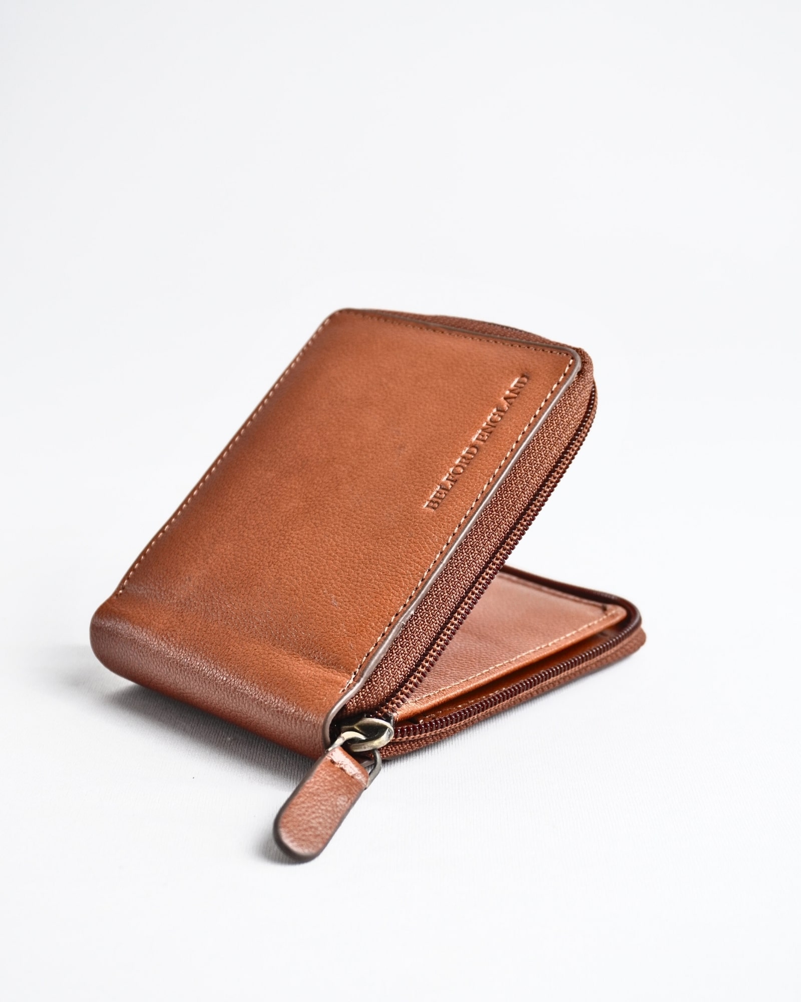 Tokyo Men’s Original Leather Zipper Wallet  ( Cognac ) - Image 6