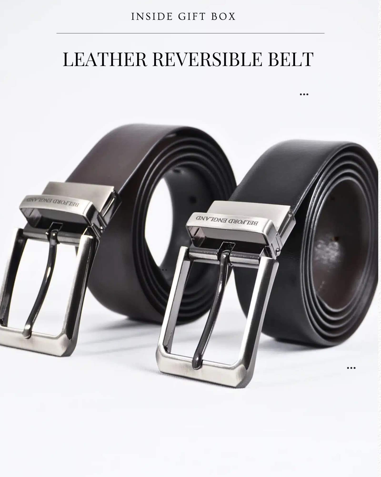 Gift For Men: Personalized Luxury Leather Wallet (Zip Around), Belt & Card Holder Set - Image 4