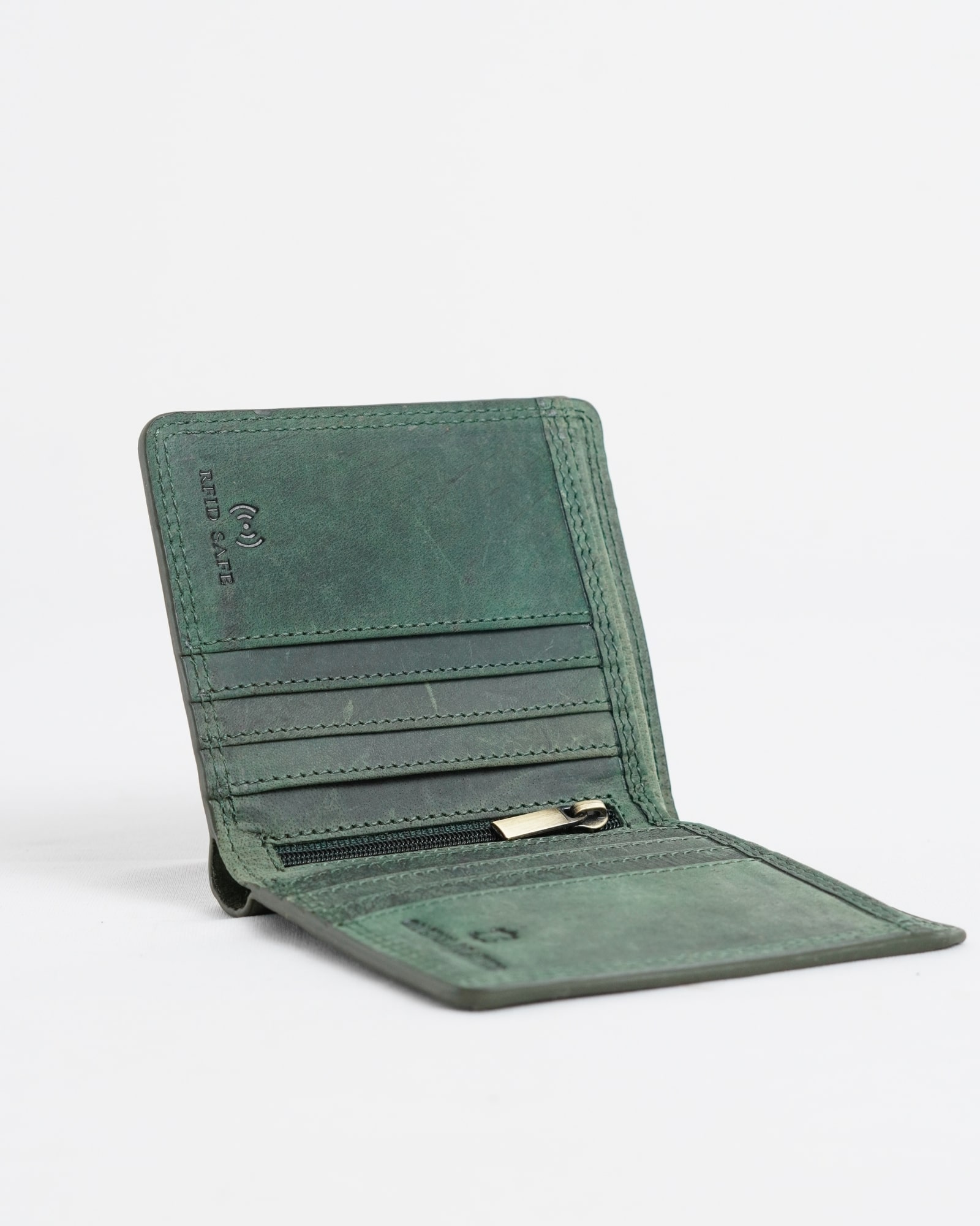 Aubrey - Men’s Original Leather Wallet (Rugged Green) - Image 3