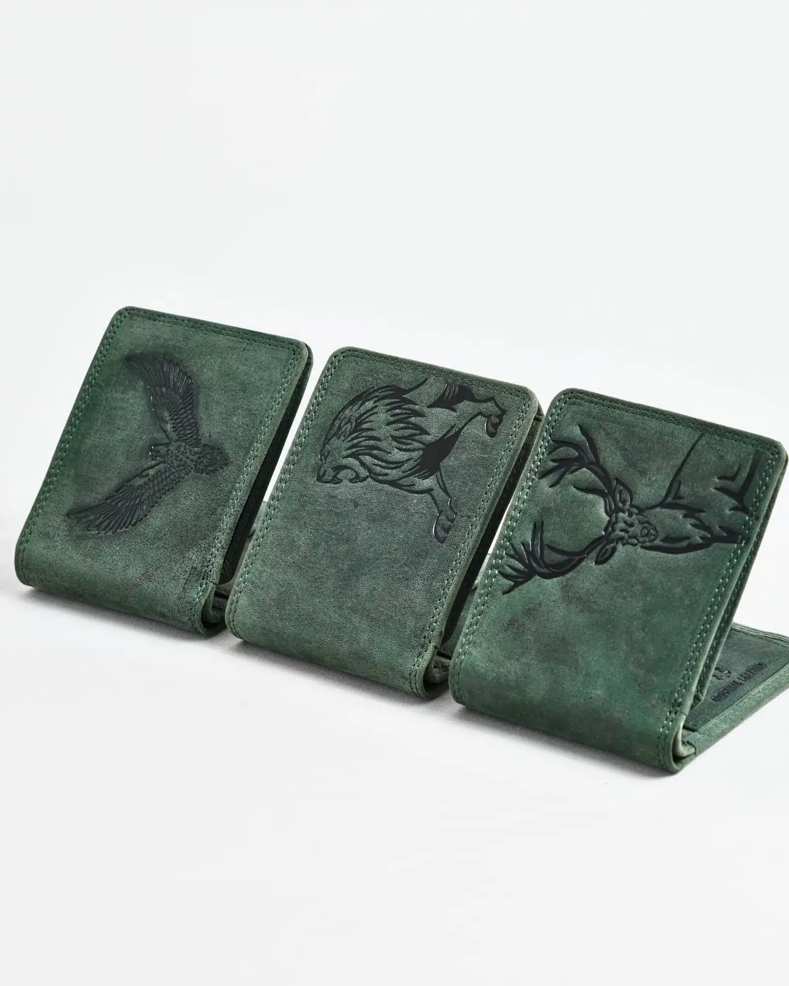 Cambridge (Limited Edition) Men’s Original Leather Wallet - (Rugged Green) - Deer - Image 7