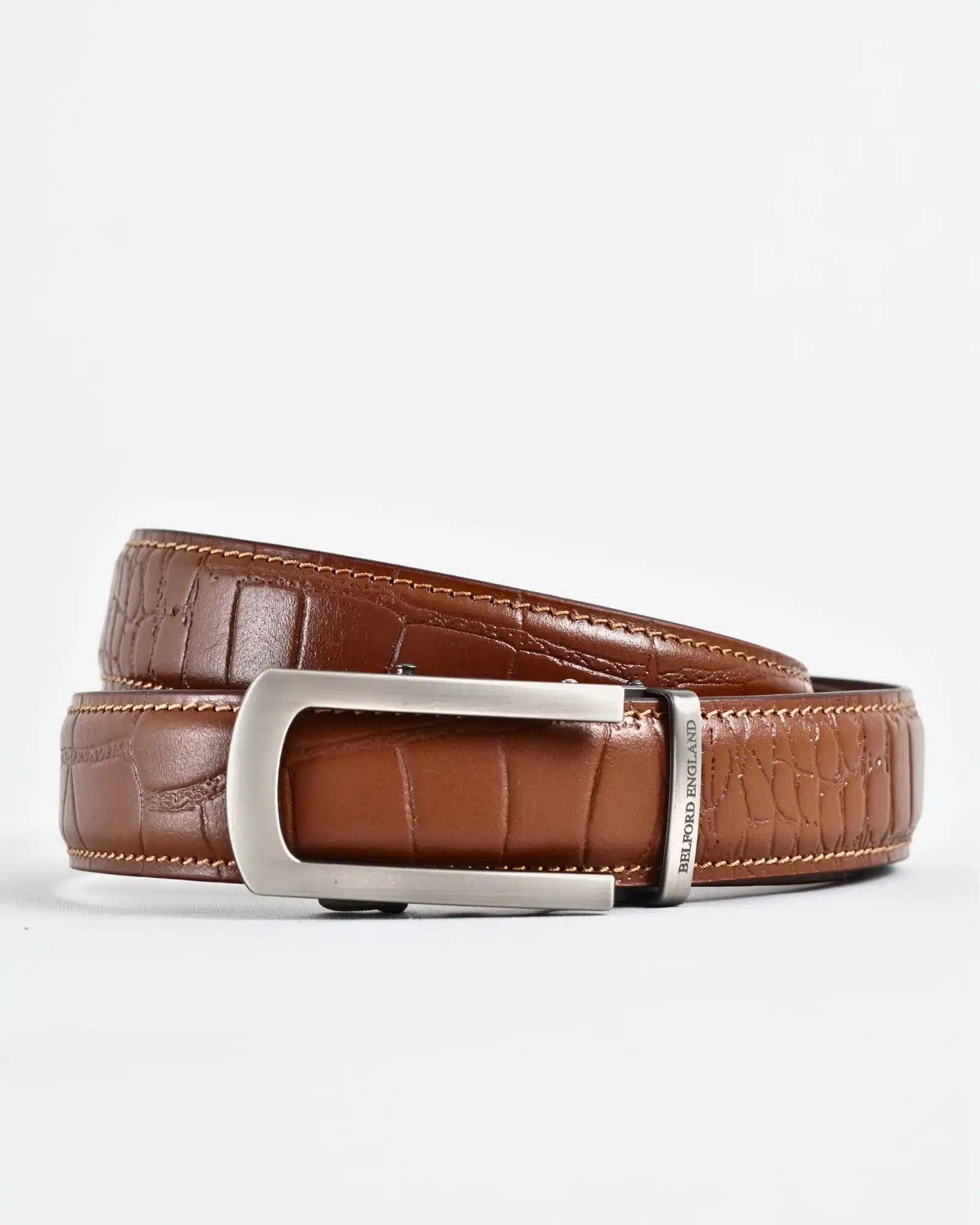 Oxford Men's Original Leather Belt  (Croco Tan) - 28-44