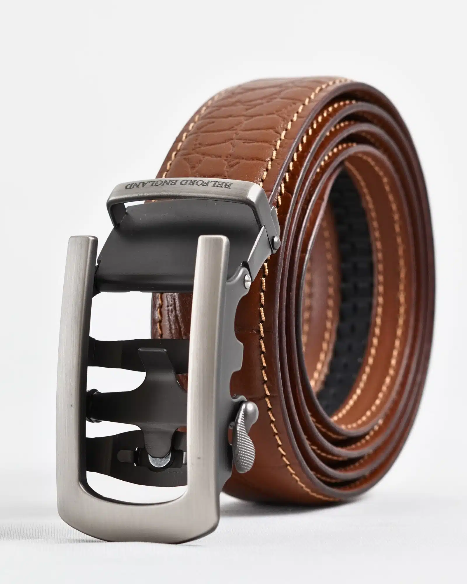 Oxford Men's Original Leather Belt  (Croco Tan) - 28-44 - Image 2