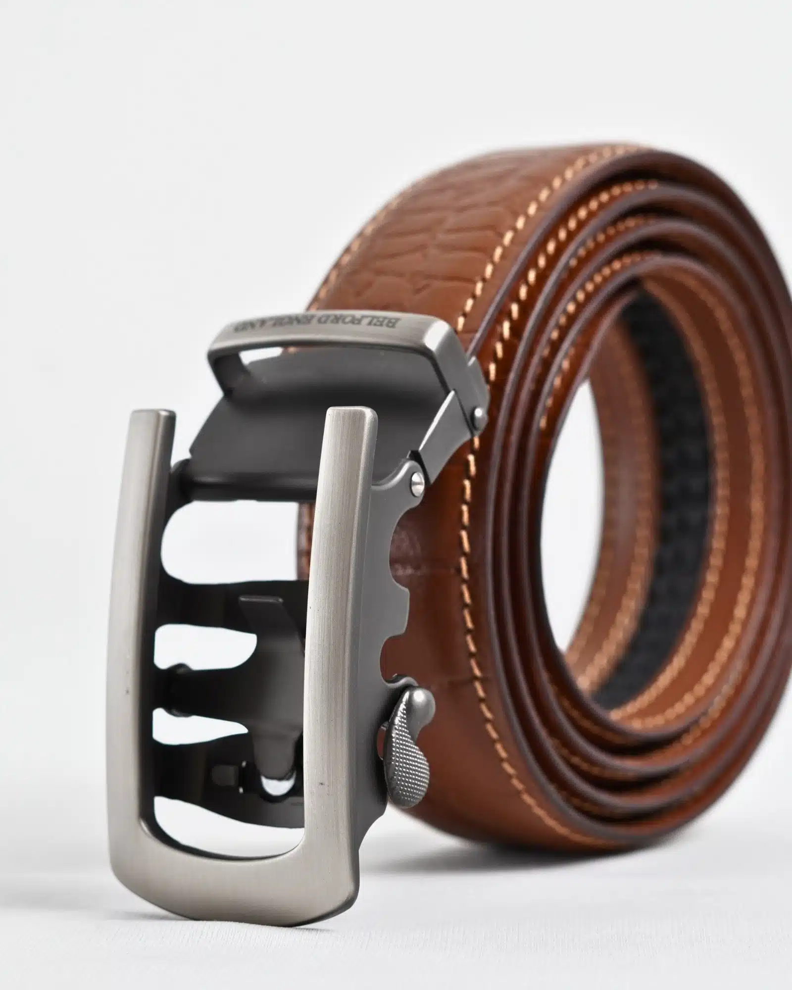 Oxford Men's Original Leather Belt  (Croco Tan) - 28-44 - Image 6