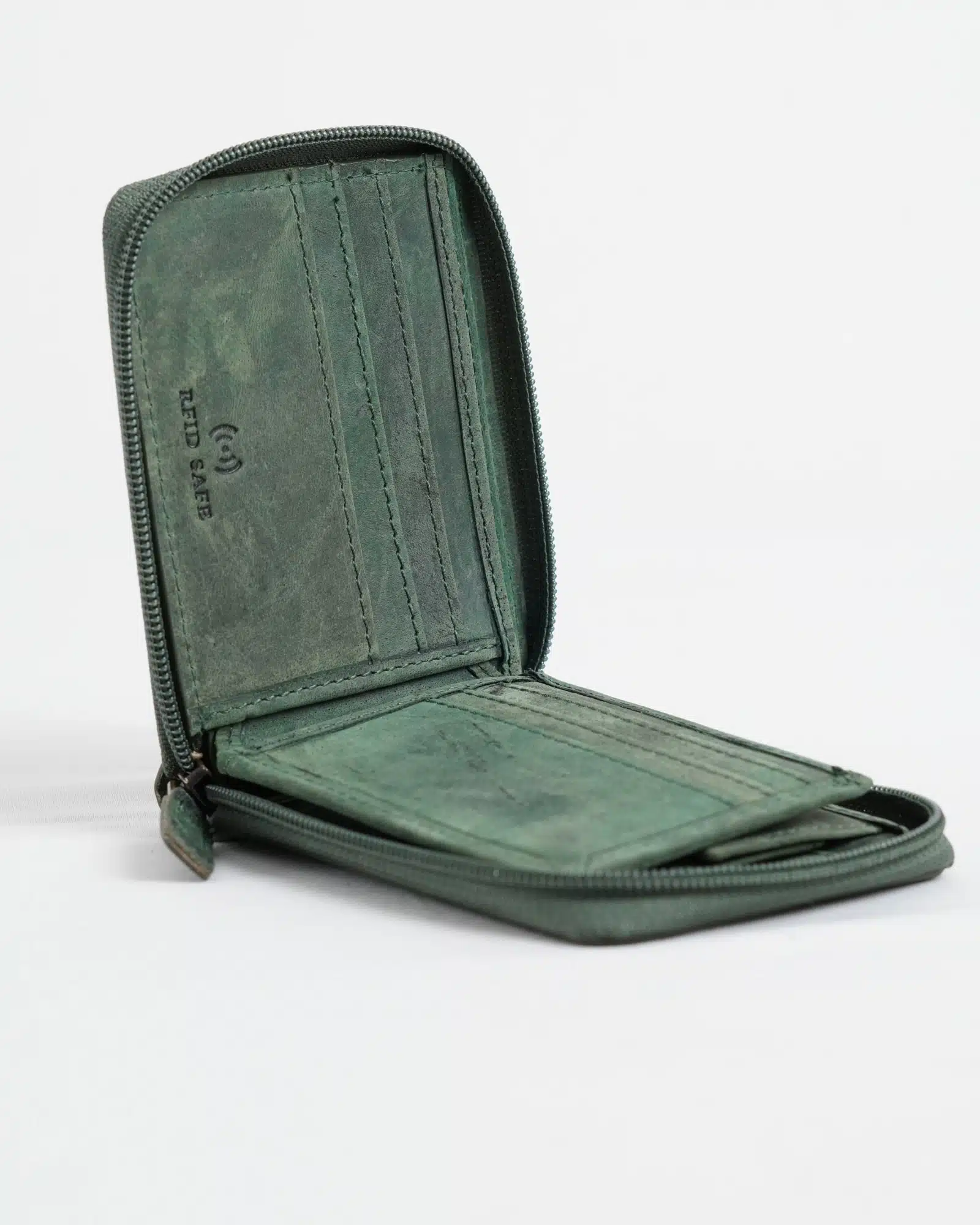 Tokyo Men’s Original Leather Wallet - (Rugged Series) - Green - Image 6