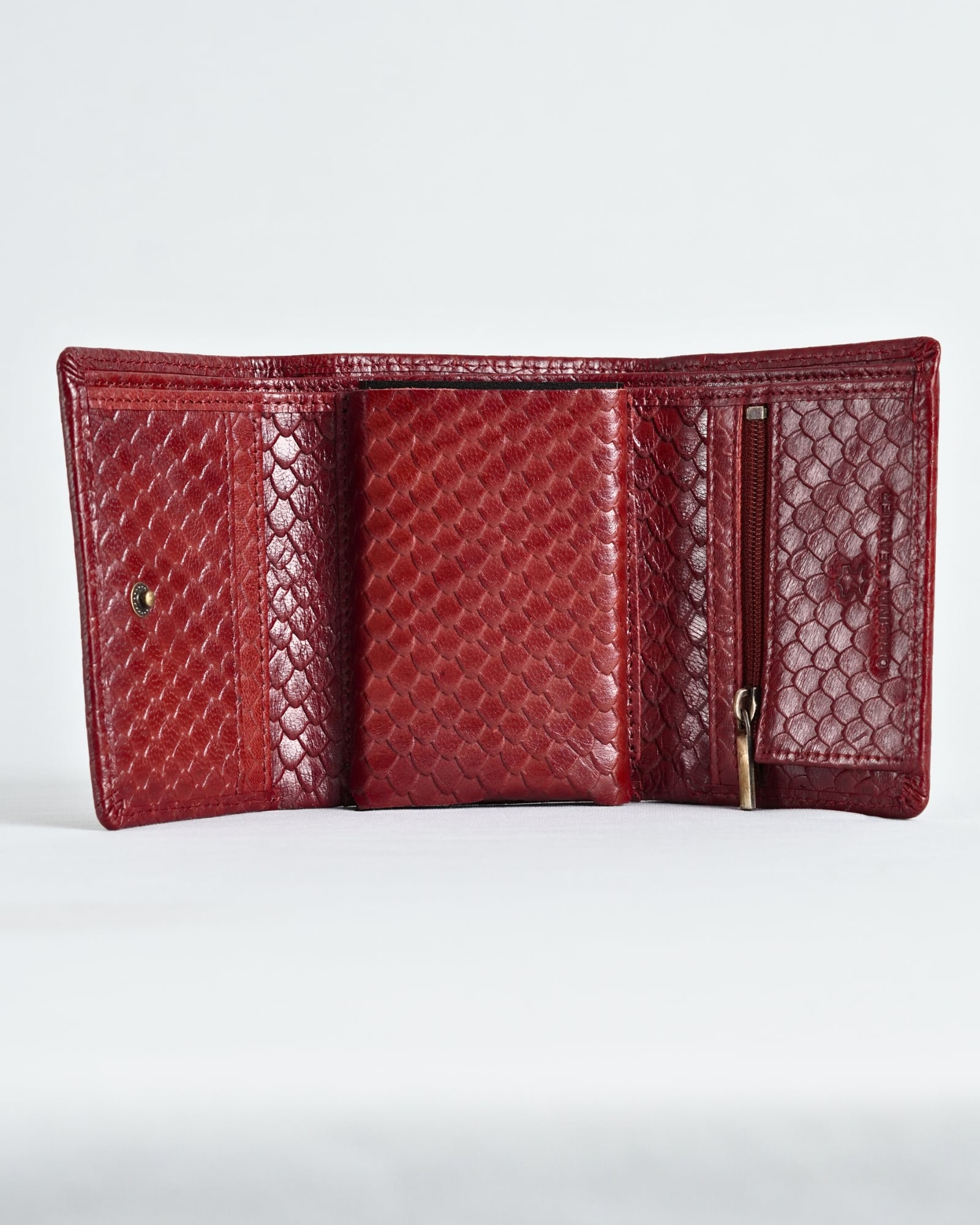 Detroit - Men’s Original Leather [Smart Card Pop UP] Wallet (Royal Cherry Salmon) - Image 6