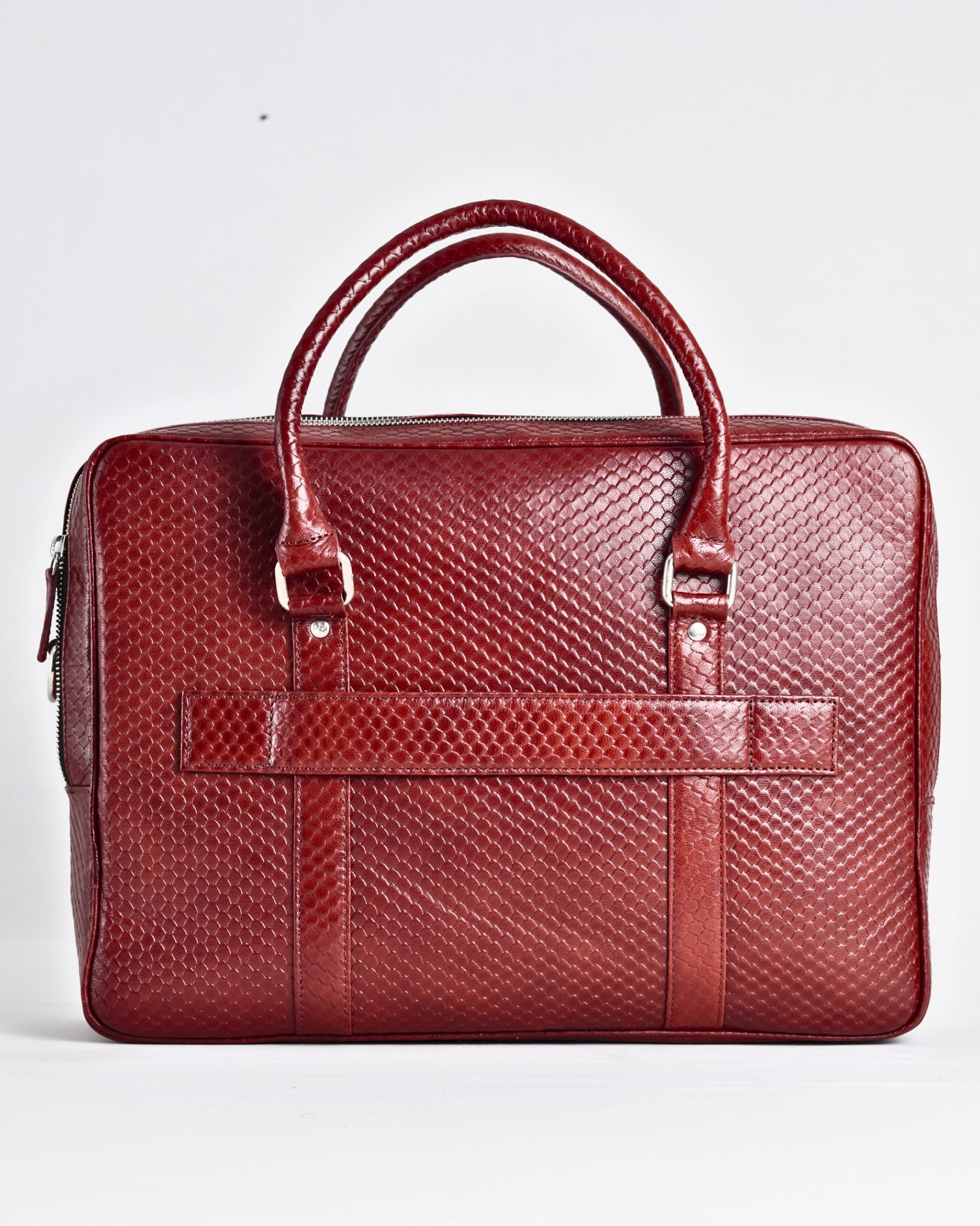 Executive Men's Original Leather Briefcase  (Royal Cherry Salmon) - Image 2