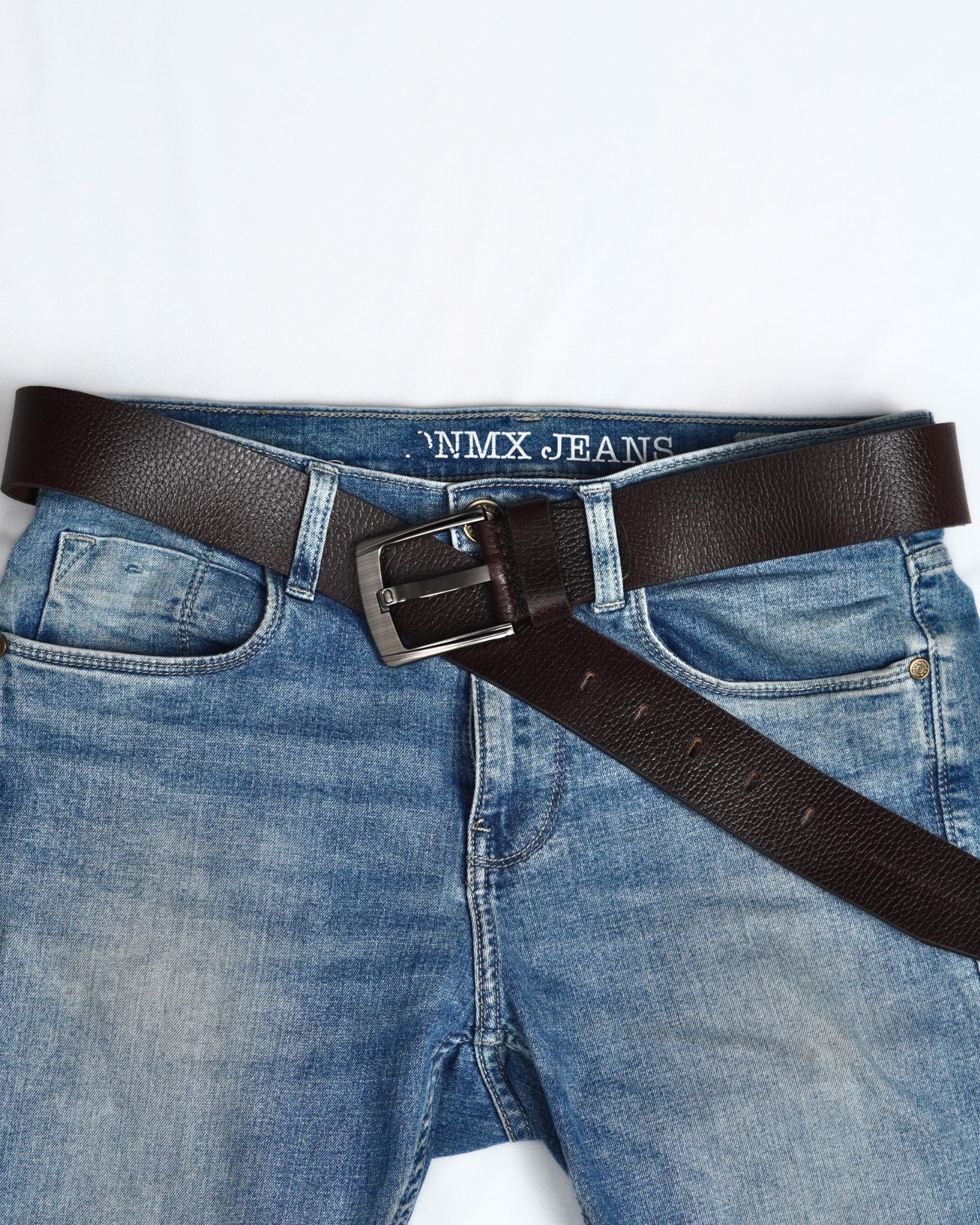 Maverick  - Men's Original Casual Leather Belt  (Brown) - 28-44