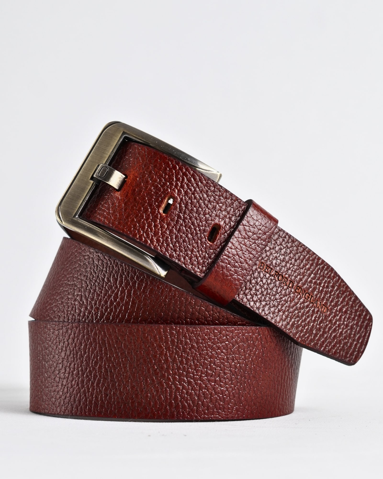 Maverick  - Men's Original Casual Leather Belt  (Brown & Cherry Blend) - 28-44 - Image 4