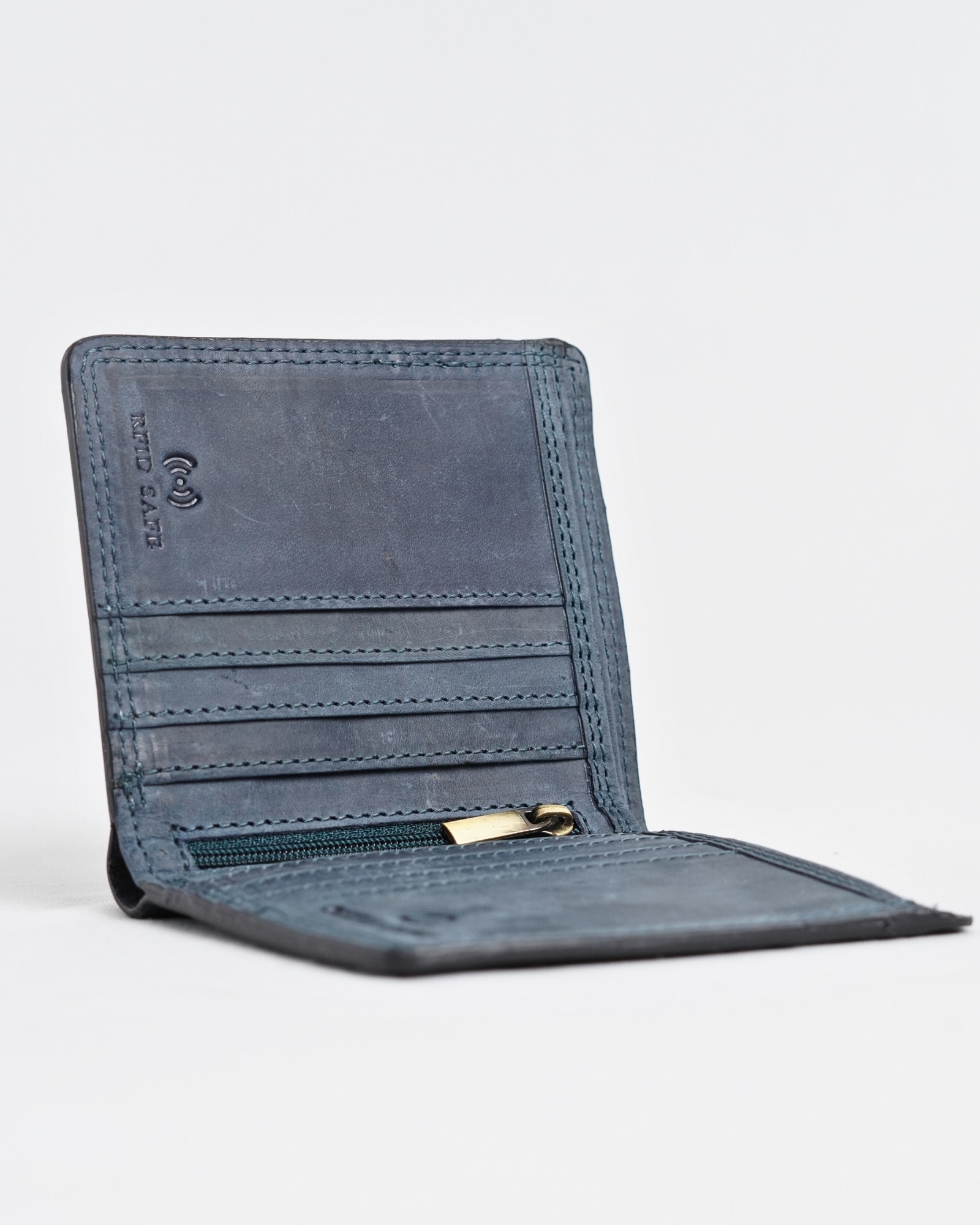 Aubrey - Men’s Original Leather Wallet - Blue - Image 2