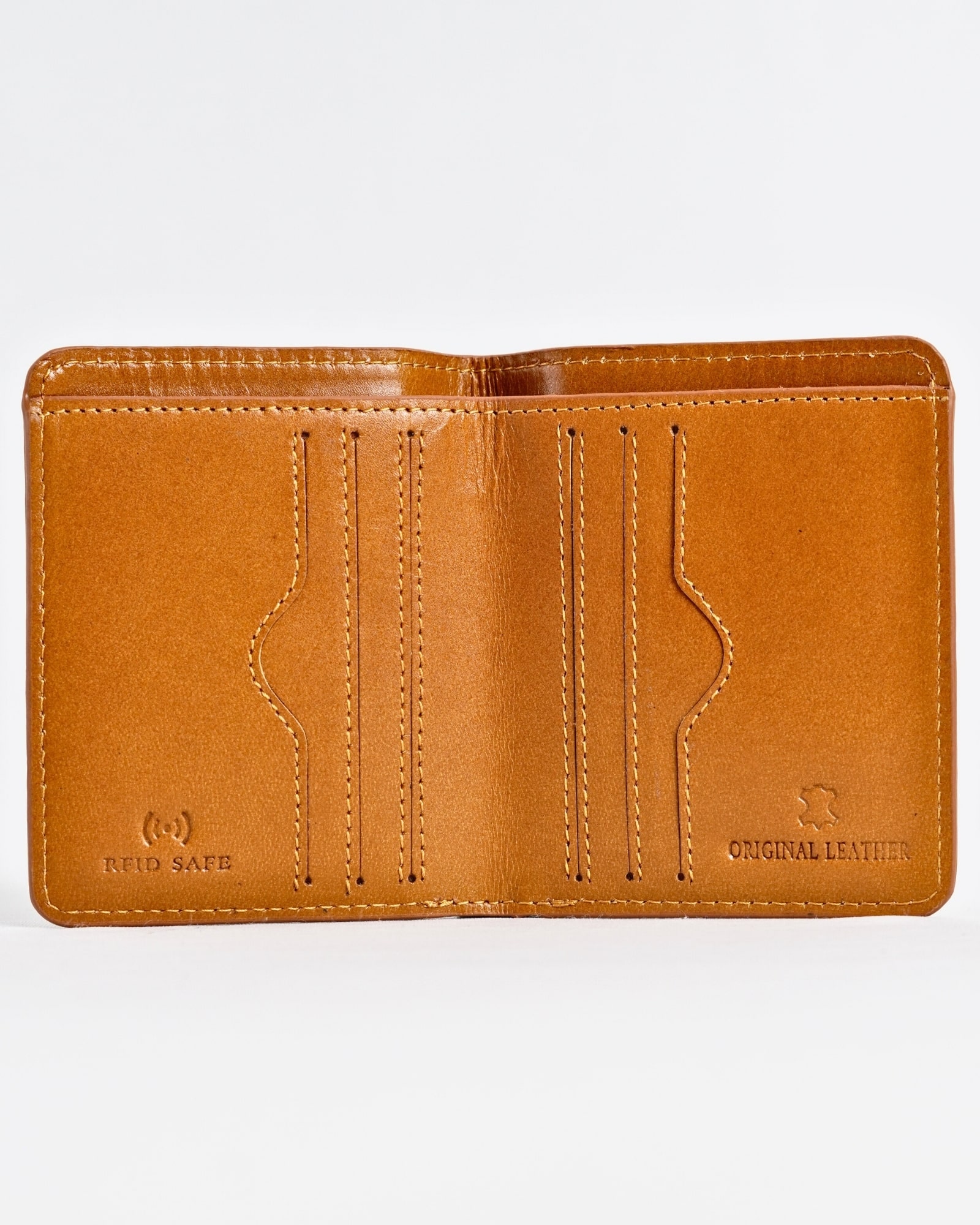 Boston (Sleek Series) - Men’s Original Leather Wallet (Luxury Tan) - Image 3