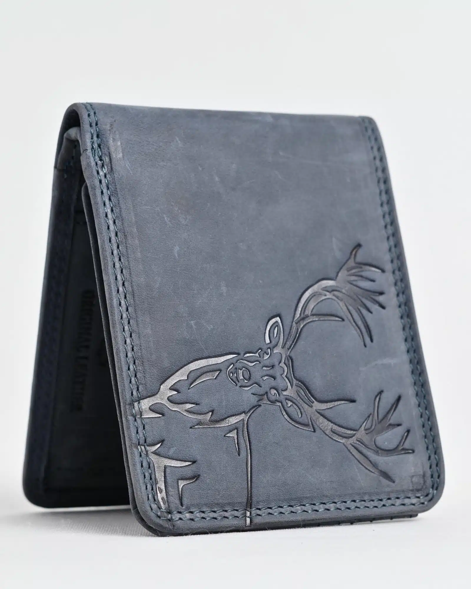 Cambridge (Limited Edition) Men’s Original Leather Wallet - Rugged Blue - Deer