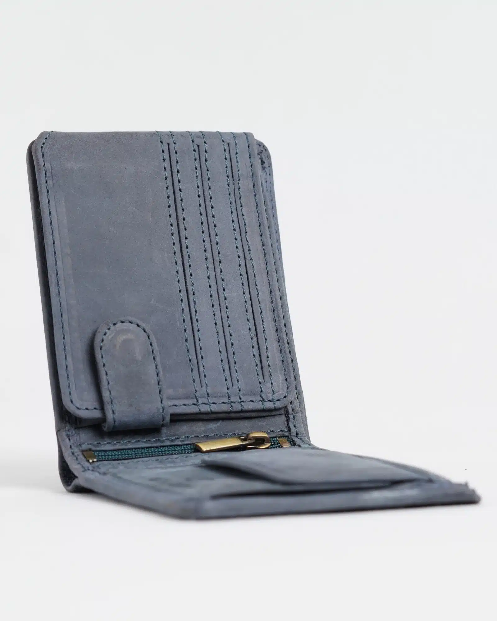 Cambridge (Limited Edition) Men’s Original Leather Wallet - Rugged Blue - Eagle - Image 2