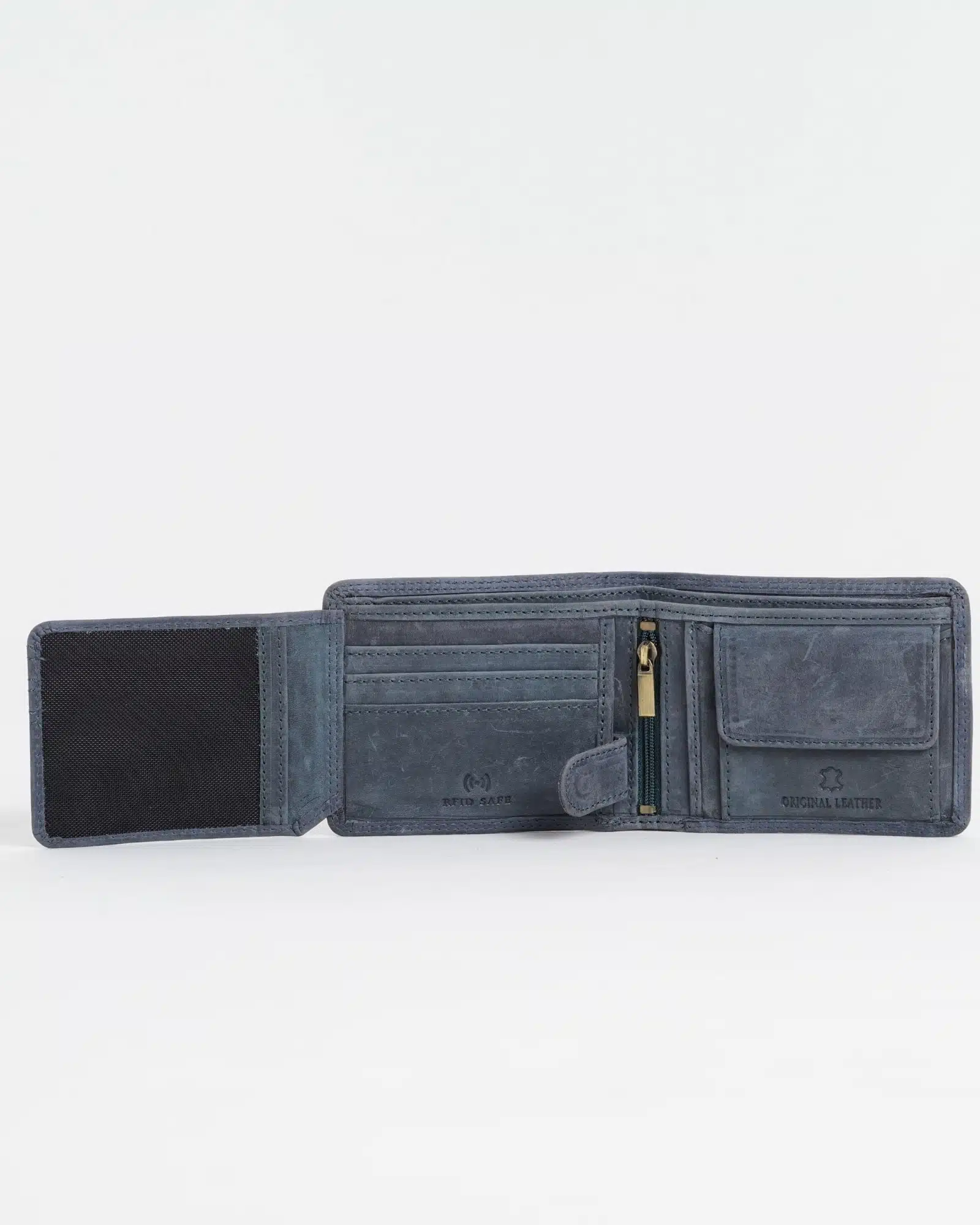 Cambridge (Limited Edition) Men’s Original Leather Wallet - Rugged Blue - Eagle - Image 4