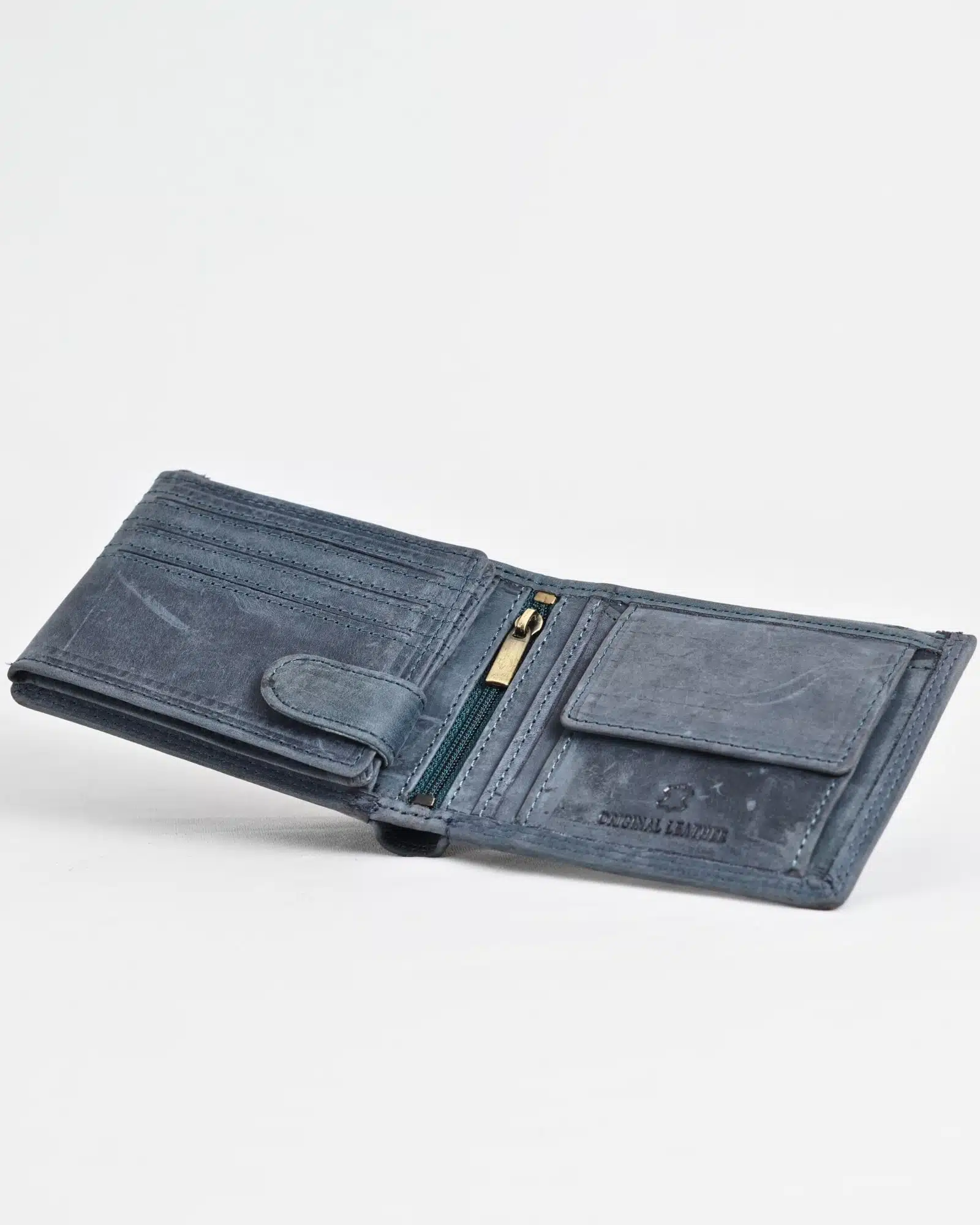 Cambridge - Men’s Original Leather Wallet (Rugged Blue) - Image 3