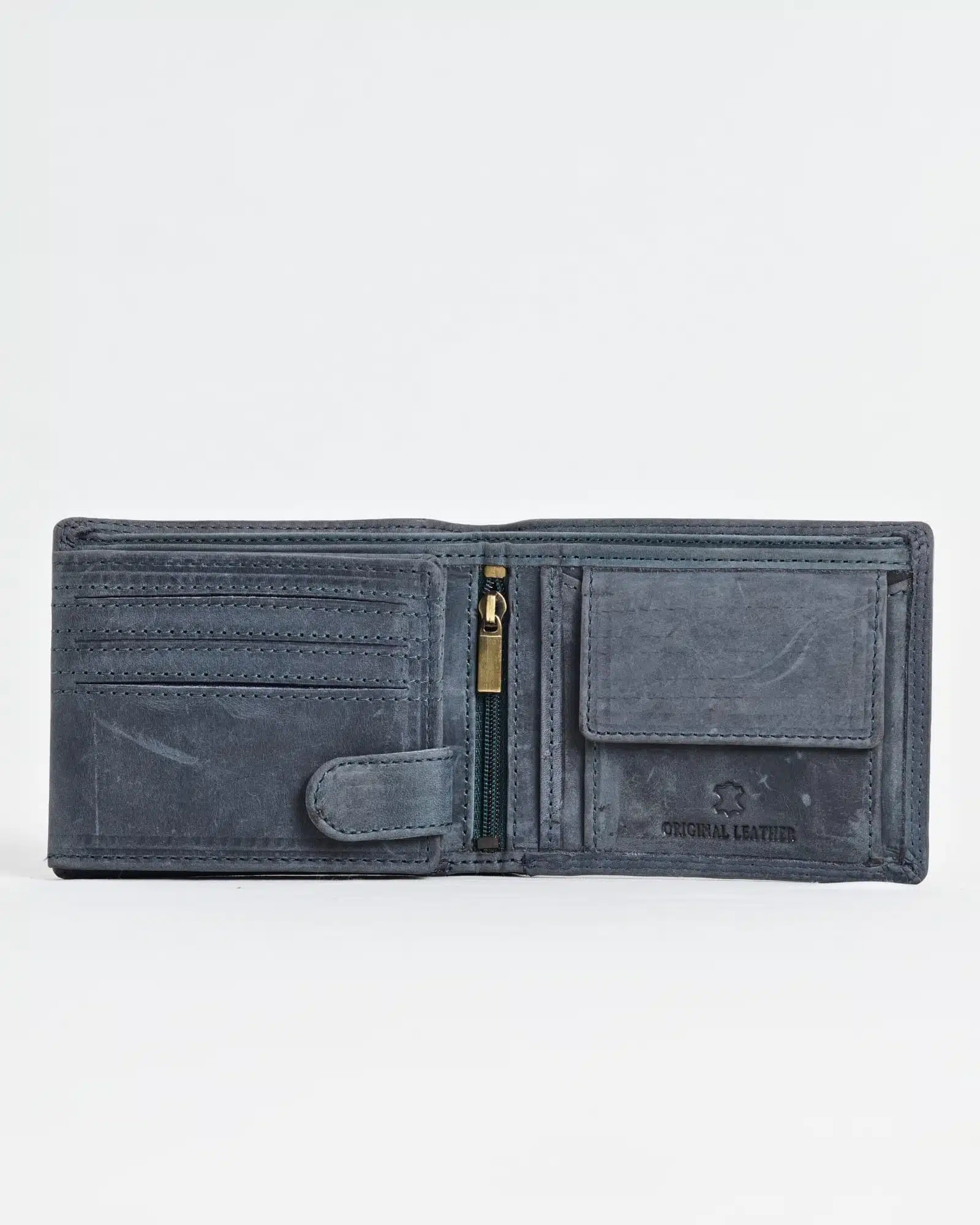 Cambridge - Men’s Original Leather Wallet (Rugged Blue) - Image 5