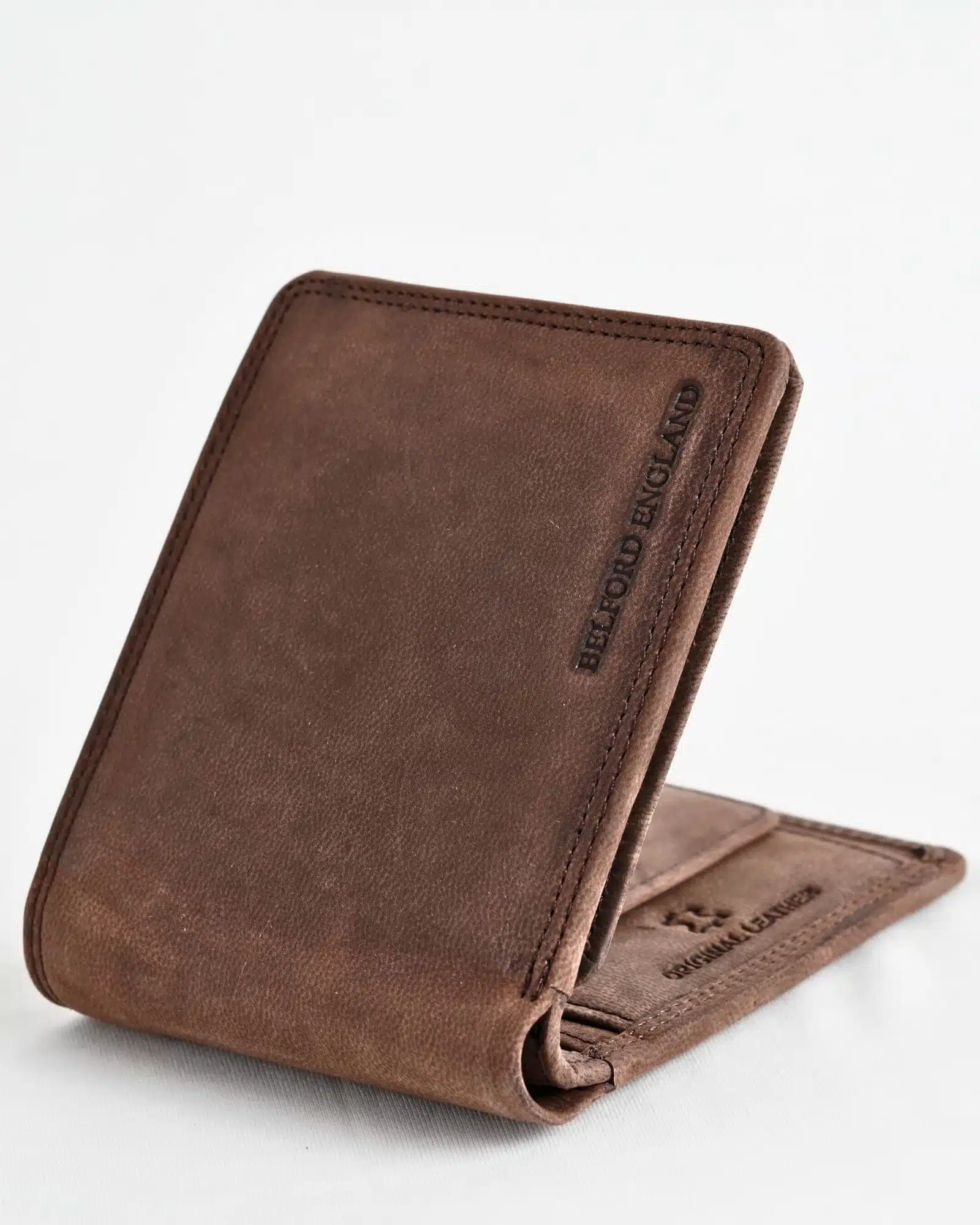 Cambridge - Men’s Original Leather Wallet (Rugged Series) - Brown