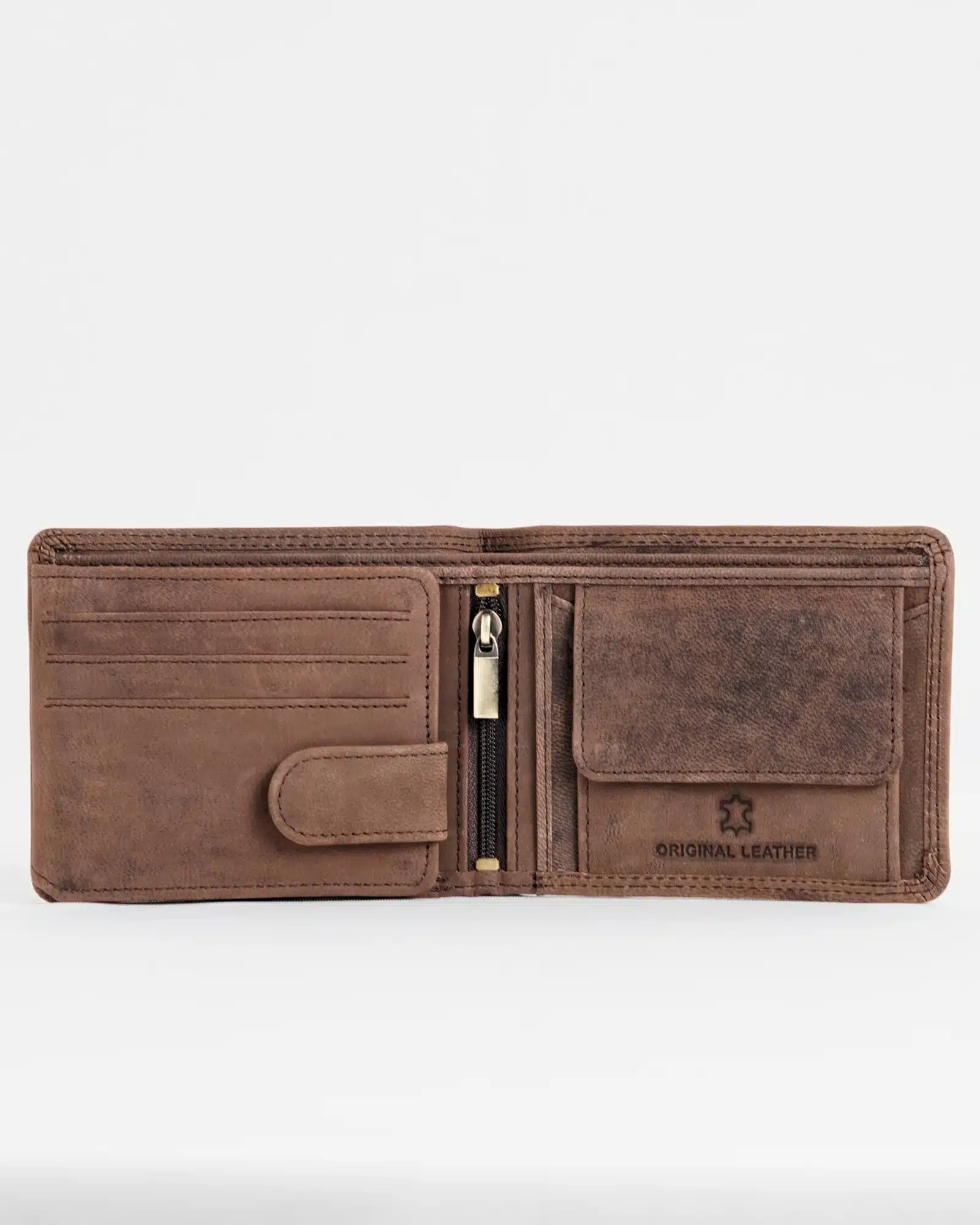 Cambridge - Men’s Original Leather Wallet (Rugged Series) - Brown - Image 7