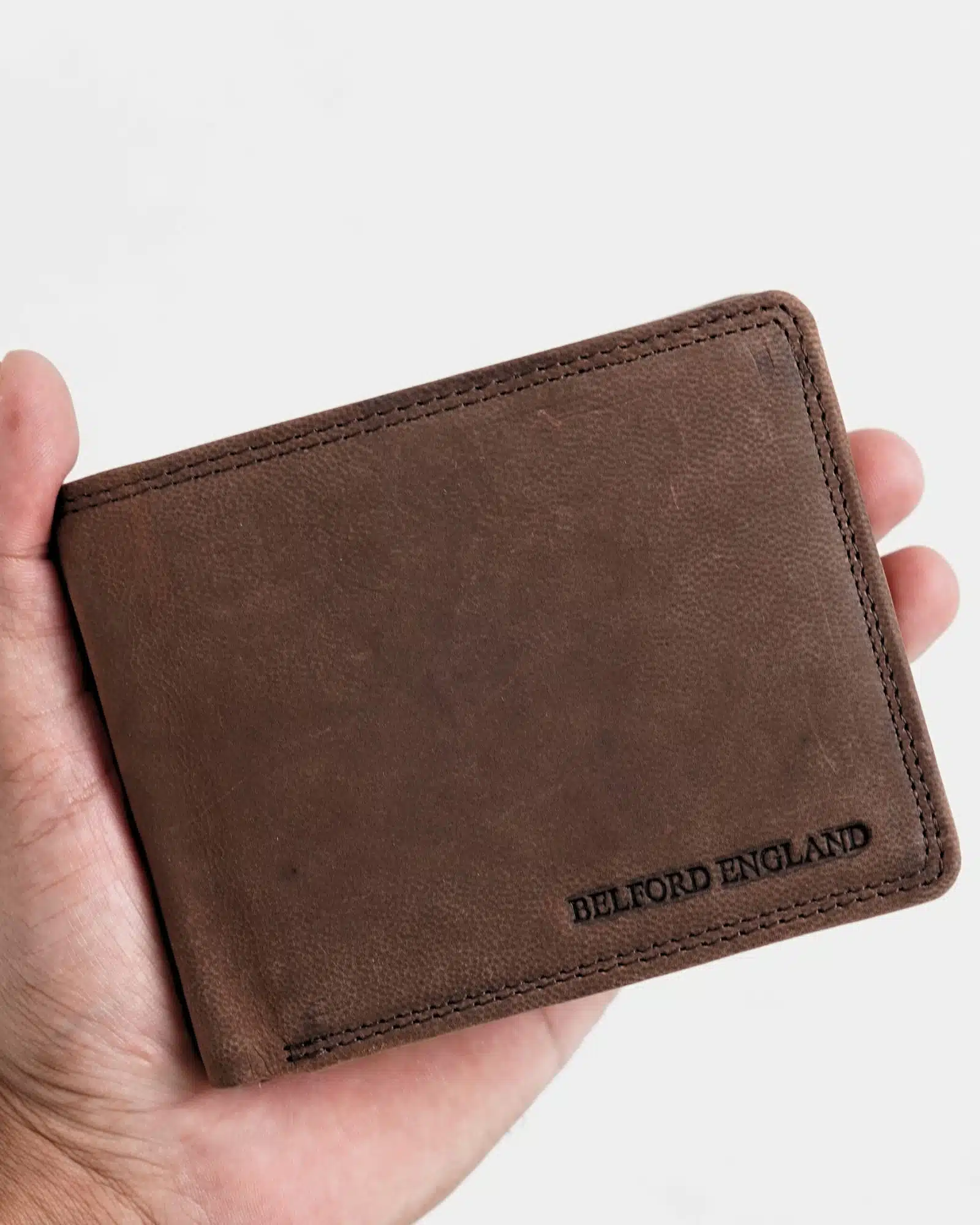 Cambridge - Men’s Original Leather Wallet (Rugged Series) - Brown - Image 8