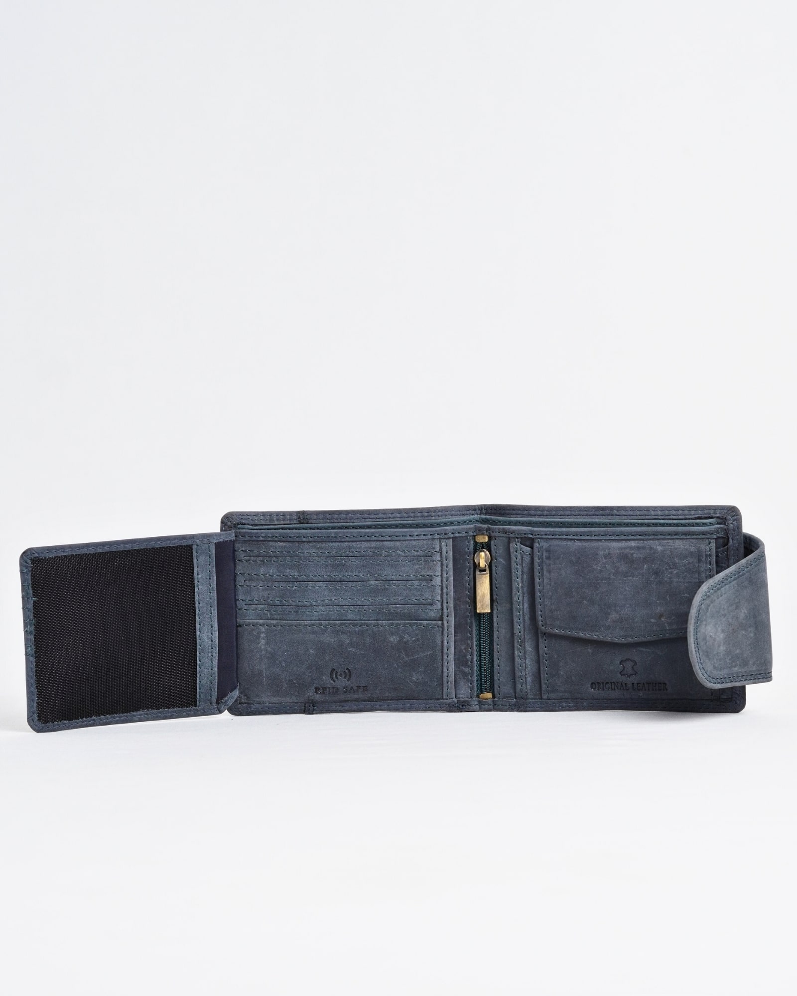 Derby - Men’s Original Leather Wallet (Rugged Blue) - Image 3