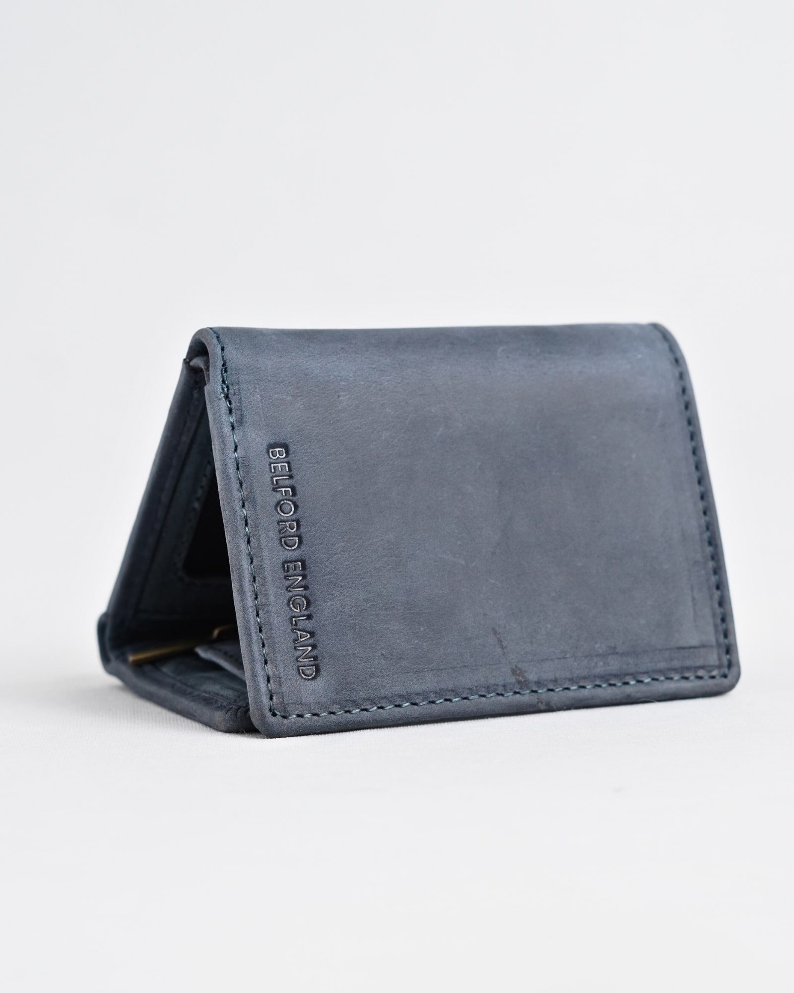 Dublin - Men’s Original Leather Trifold Wallet (Rugged Series) - Blue - Image 5