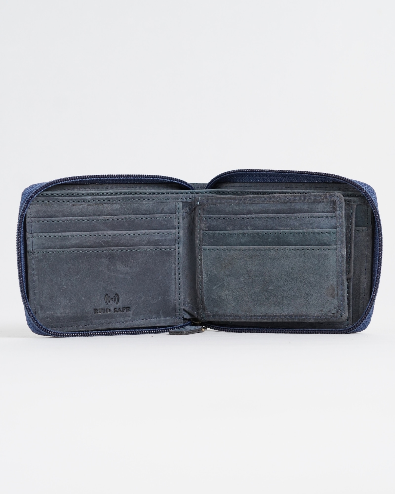 Tokyo Men’s Original Leather Wallet - (Rugged Series) - Blue - Image 5