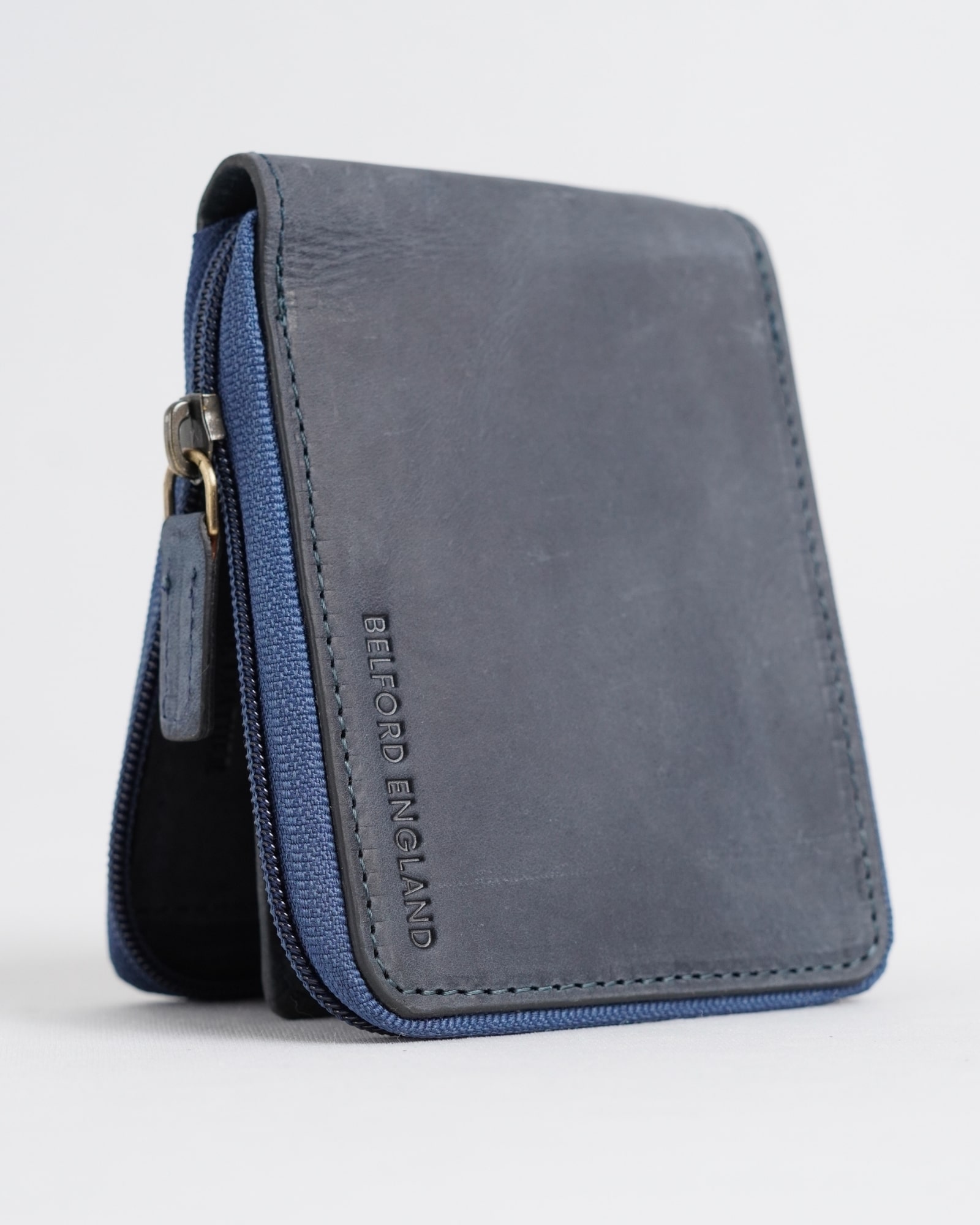 Tokyo Men’s Original Leather Wallet - (Rugged Series) - Blue - Image 7