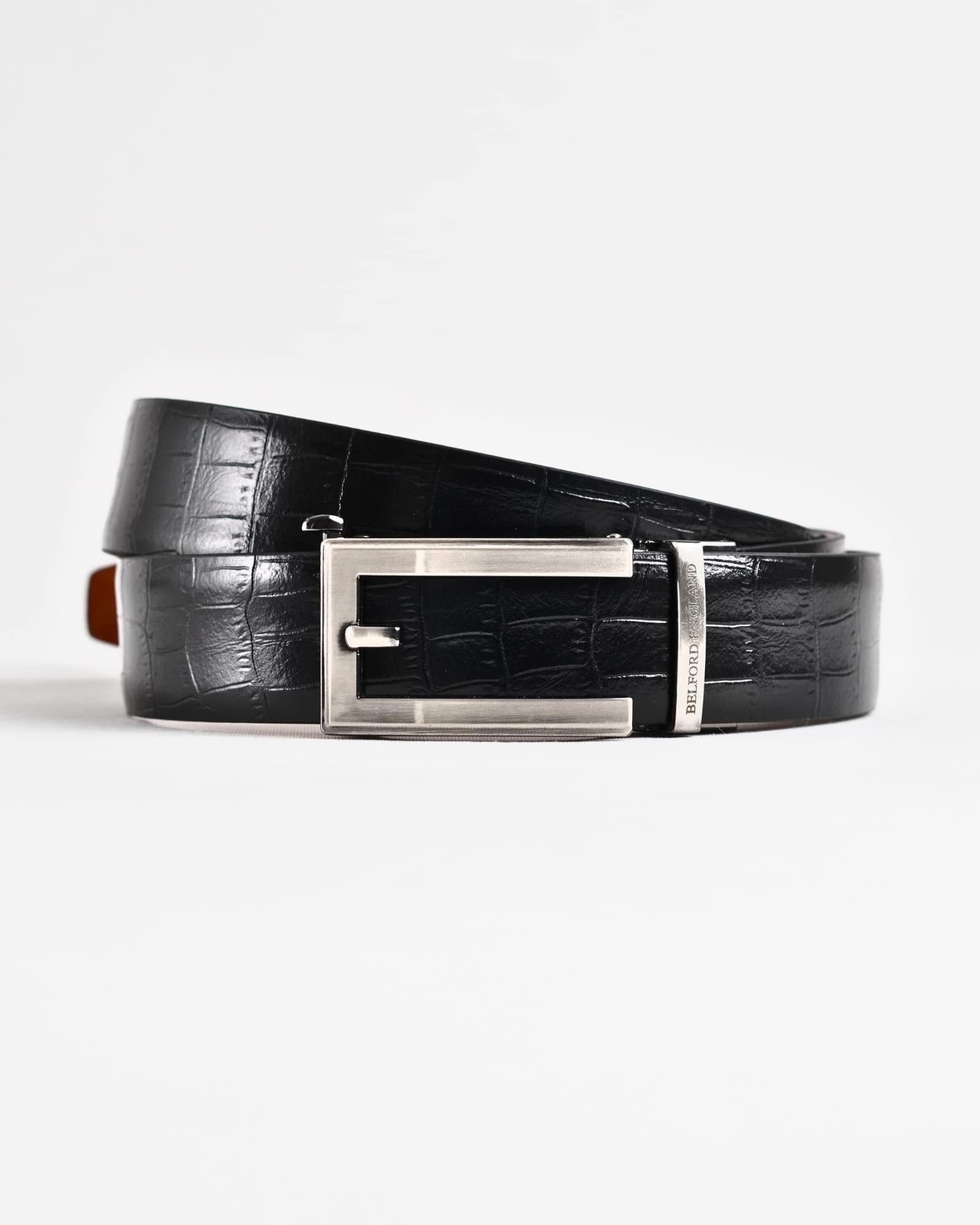 Swiss - Men's Original Leather Belt  Reversible (Black and Tan) - 28-44 - Image 2
