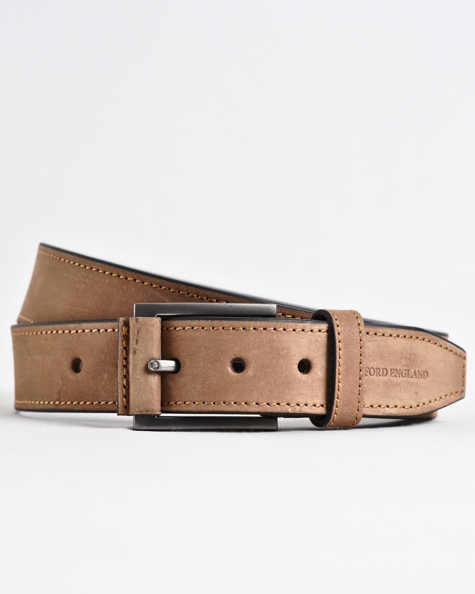 Sydney- Men's Original Leather Belt  (Suede Tan) - 28-44
