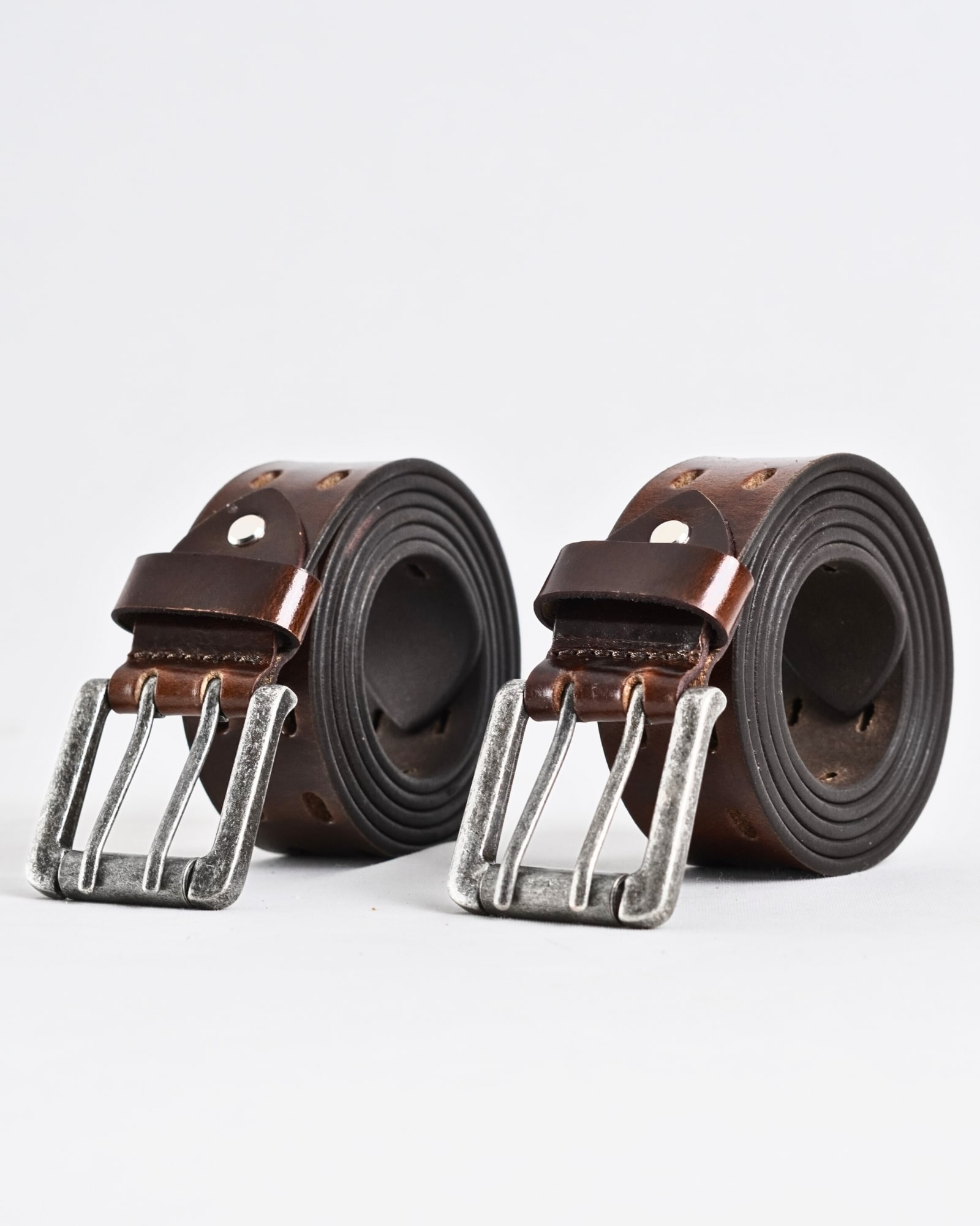 Taiwan Men's Original Leather Belt  (Vintage Brown) - 28-44 - Image 6