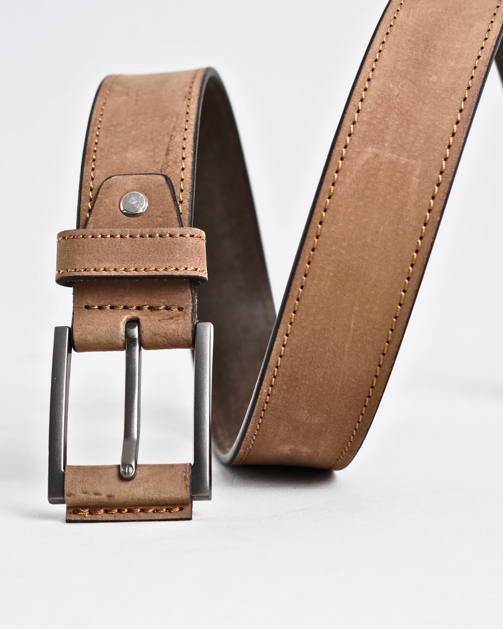 Sydney- Men's Original Leather Belt  (Suede Tan) - 28-44 - Image 6