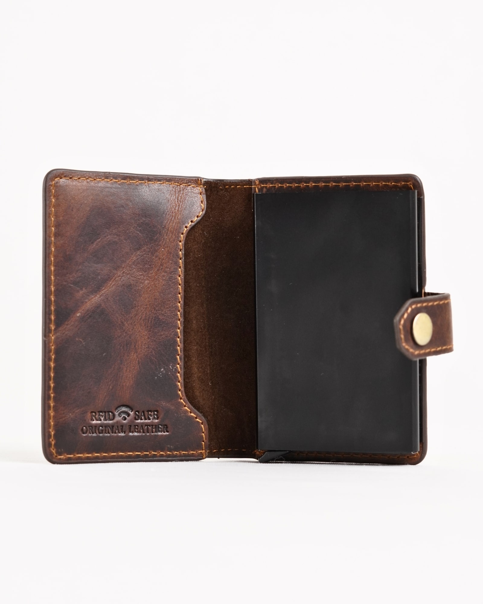 Las Vegas - Men’s Original Leather Wallet - One-Click Card Access - (Vintage Brown) - Image 5