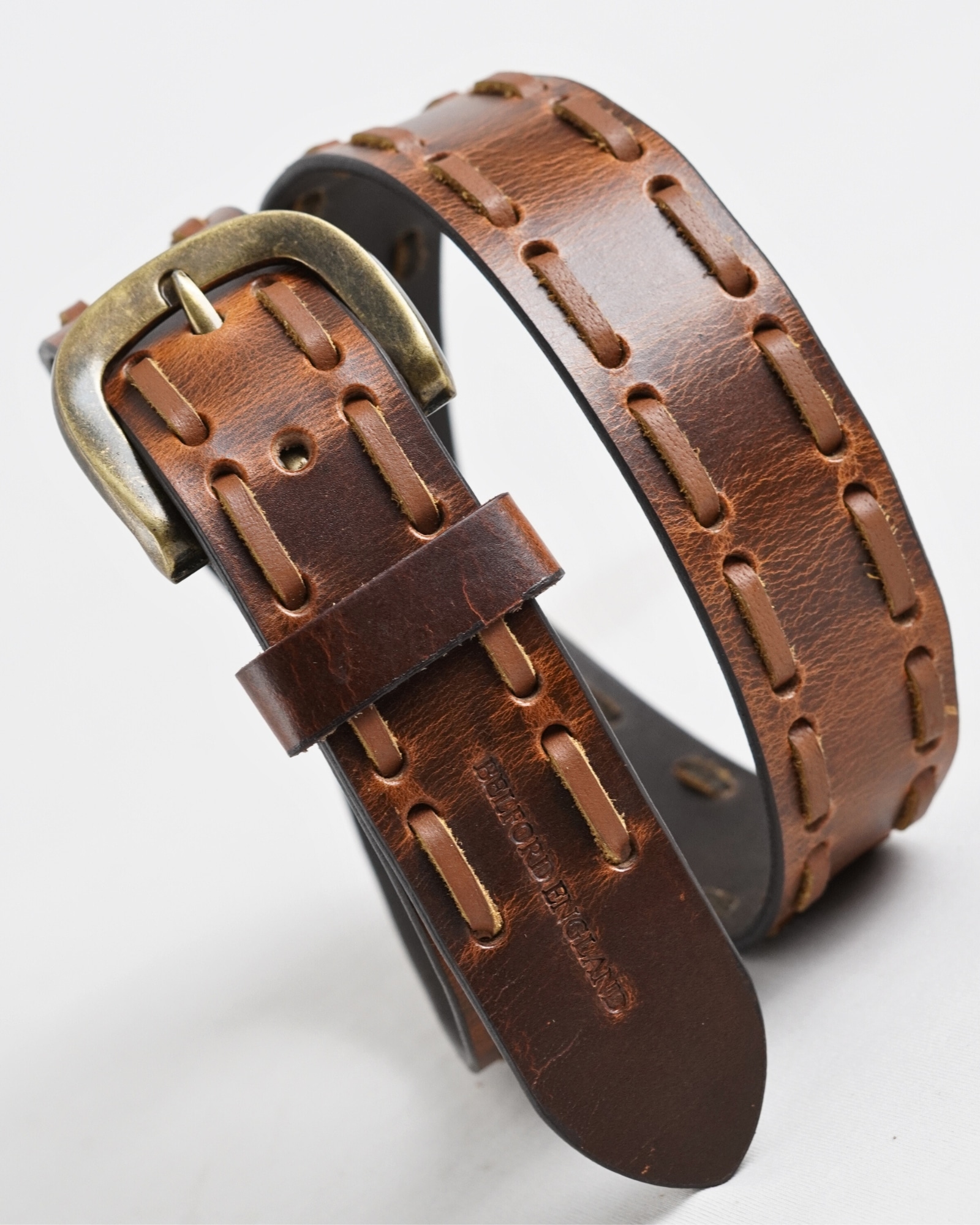 Great Britain - Men's Original Leather Belt  (Vintage Tan) - 28-44 - Image 2