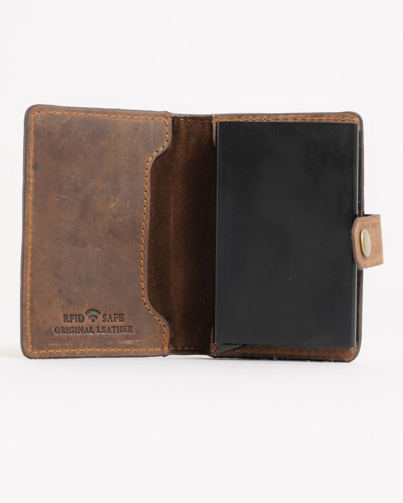 Las Vegas - Men’s Original Leather Wallet - One-Click Card Access - (Rugged Tan) - Image 5