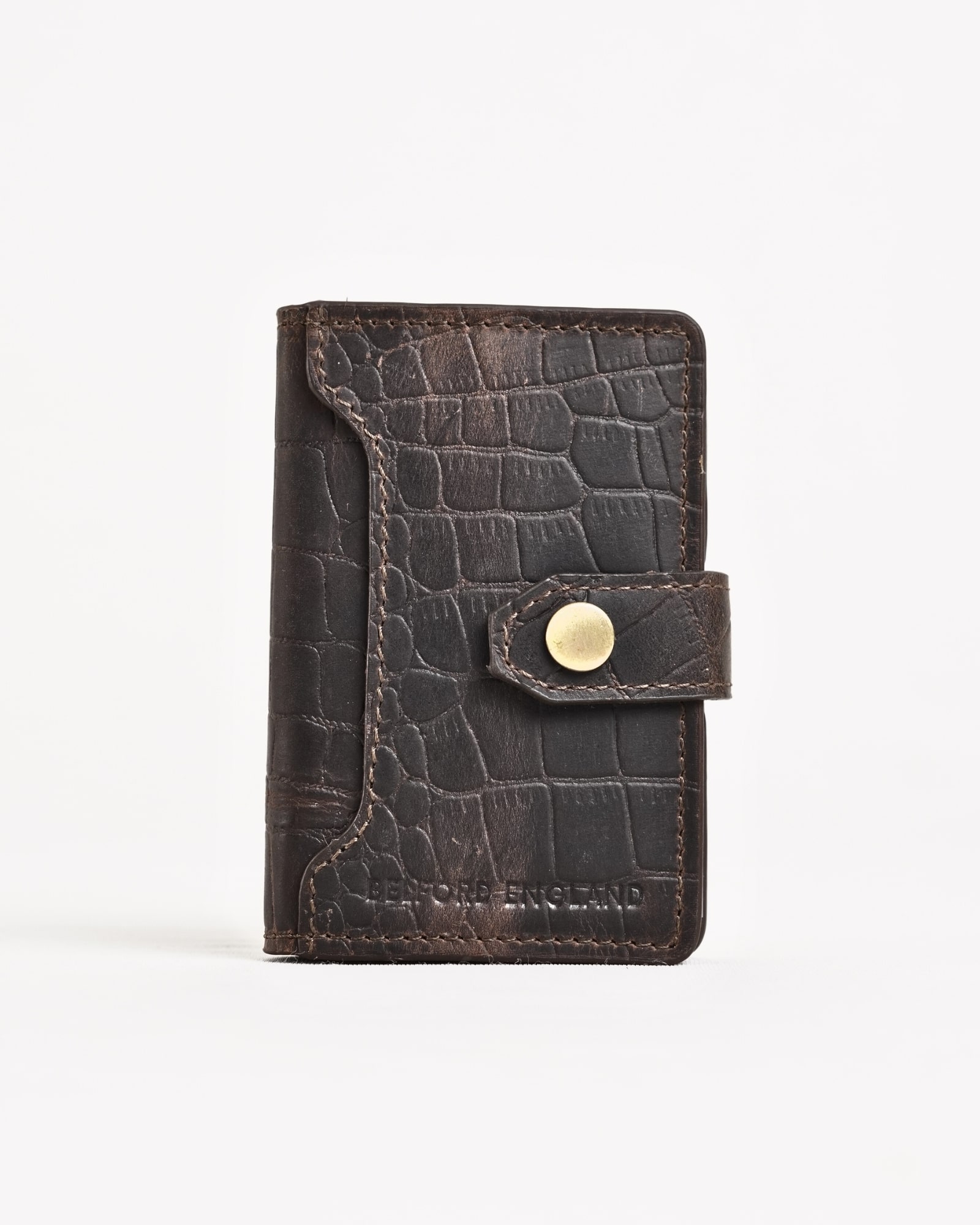 Las Vegas - Men’s Original Leather Wallet - One-Click Card Access - (Croco Rugged Brown) - Image 6
