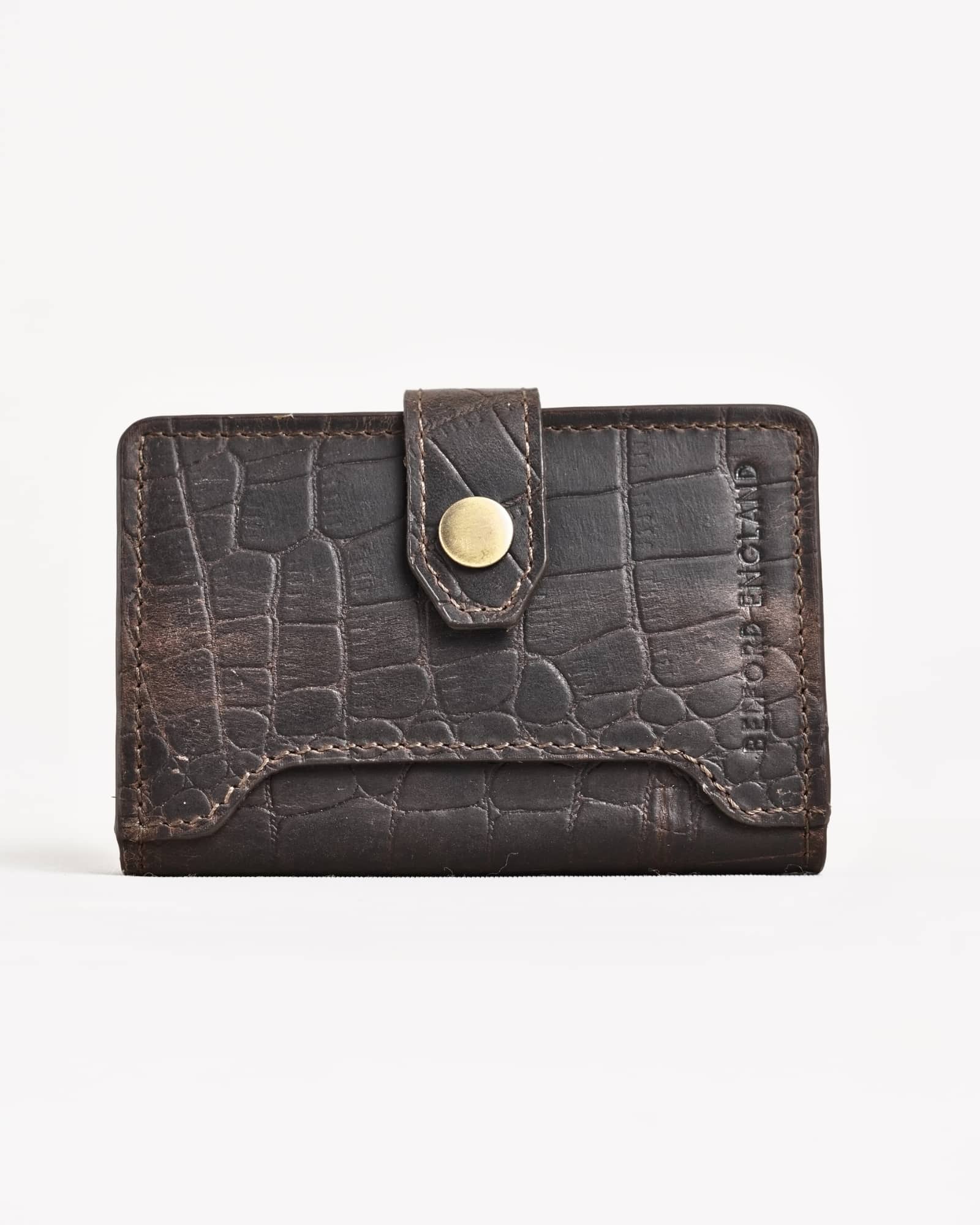 Las Vegas - Men’s Original Leather Wallet - One-Click Card Access - (Croco Rugged Brown) - Image 3